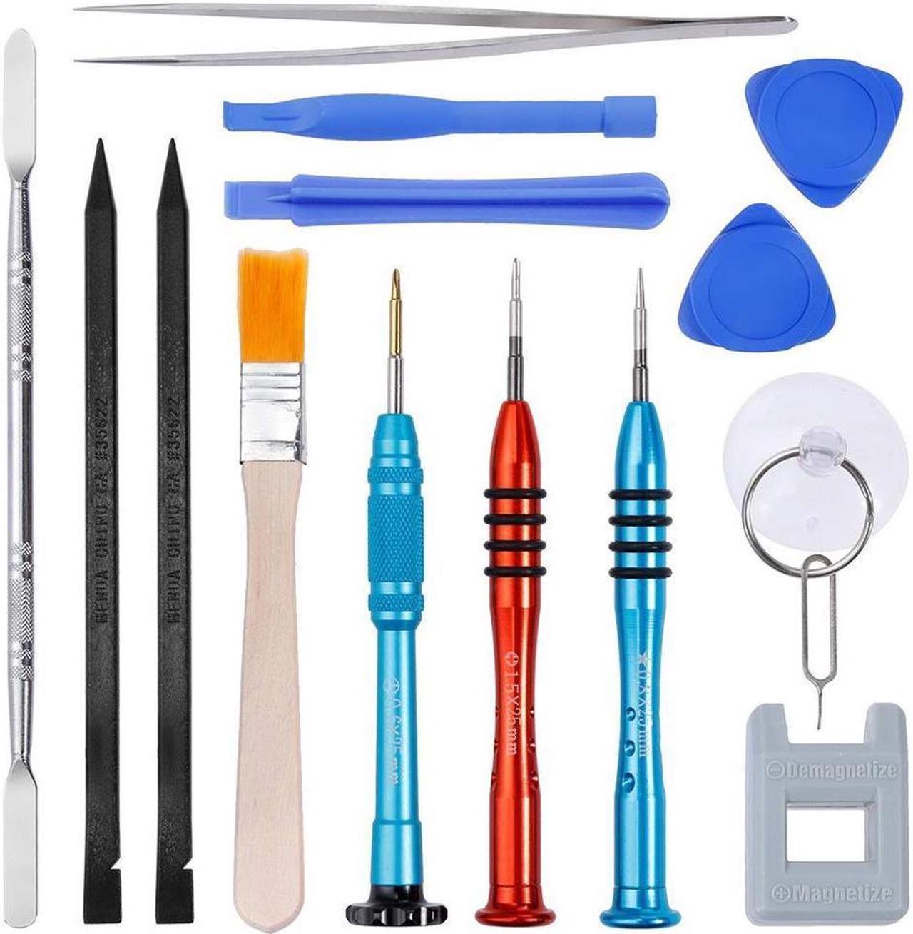 16Pcs Cell Phone Repair Tool Kit for iPhone Precision Screwdriver Set with Magnetizer Demagnetizer Tool & Opening Pry Tools for iPhone 11 Pro Max XS X 8 Plus 7 Plus 6S 6 5S 5 5C 4S iPod iTouch