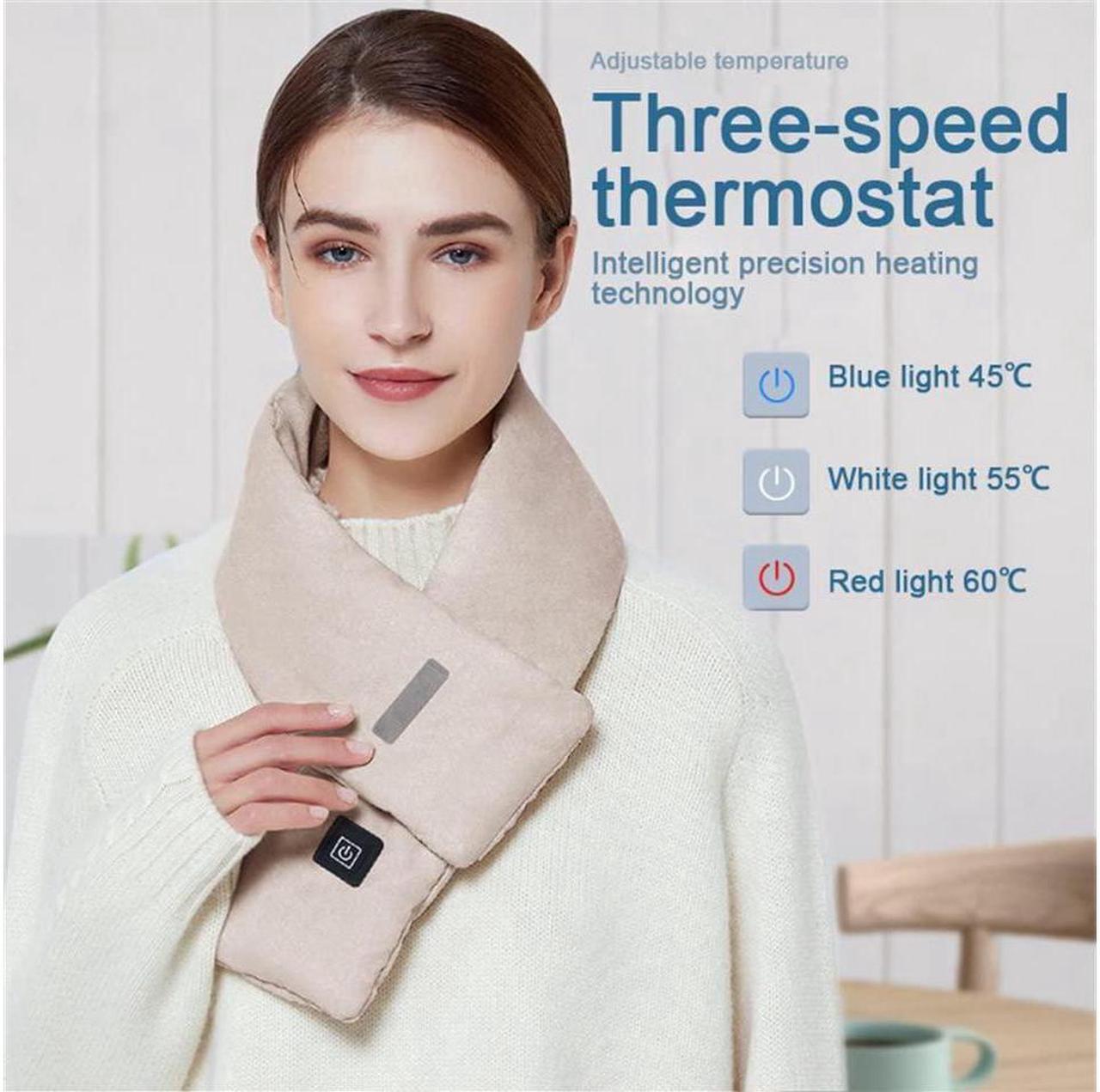 Alt view image 6 of 7 - BONAEVER Winter Heating Scarf 3 Levels Usb Neck Shoulder Warmer Scarves 5W Outdoor Hiking Fishing Overheat Protection Warming Equipment