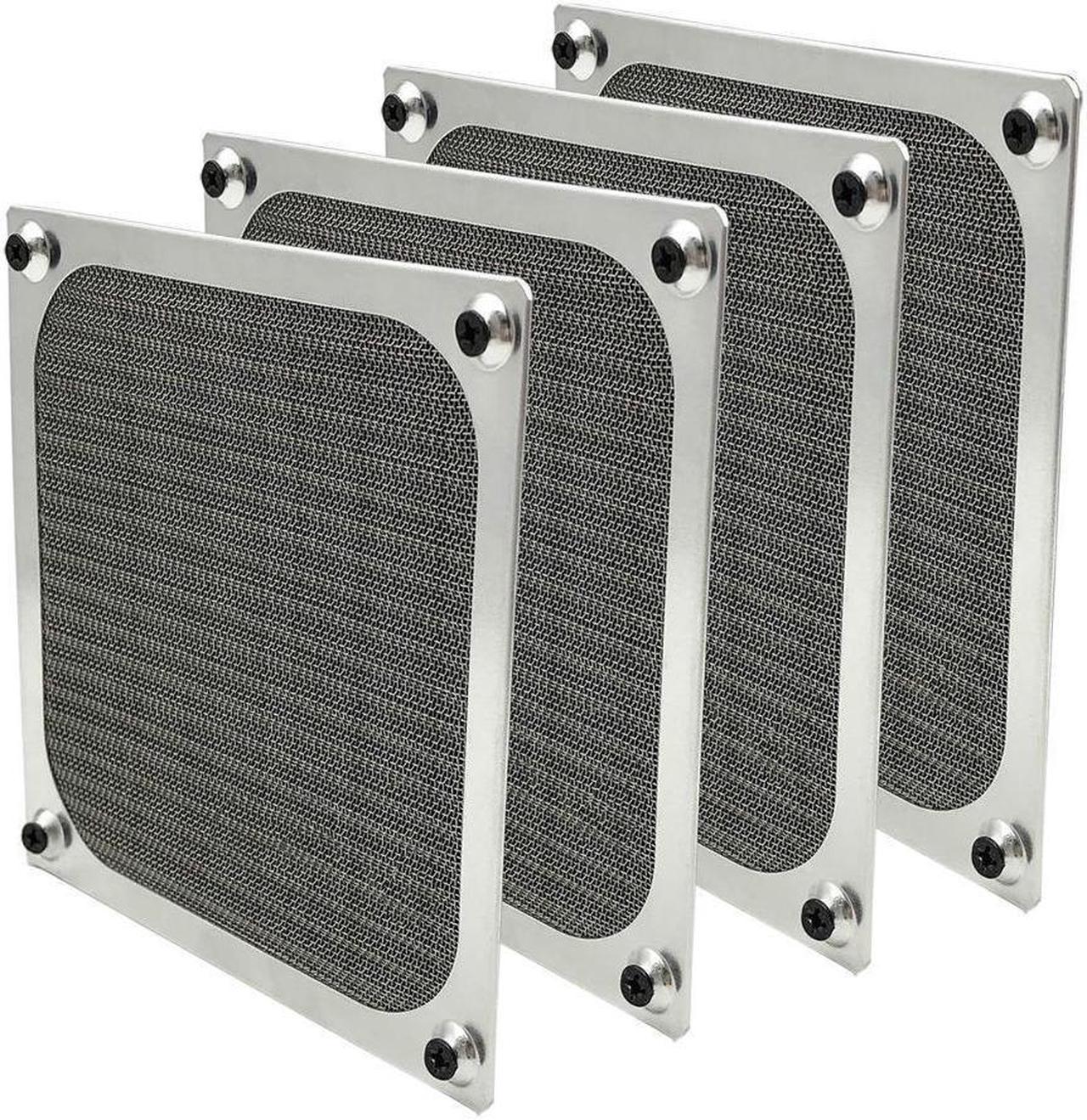 BONAEVER 4 Pack 120mm Computer Fan Filter Grills with Screws Ultra Fine Aluminum Mesh