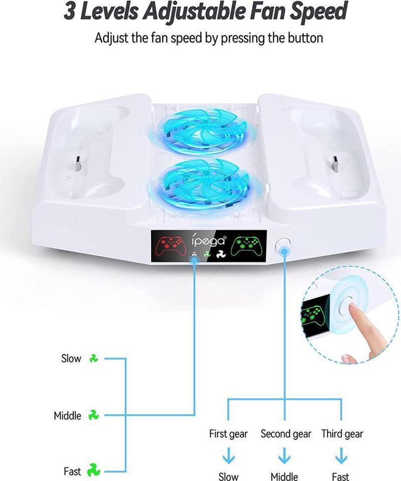 Alt view image 2 of 7 - BONAEVER Vertical Stand with Cooling Fan for Xbox Series S Console Dual Controller Charger Standation 3 Level Adjustable Wind Speed with Headset Holder