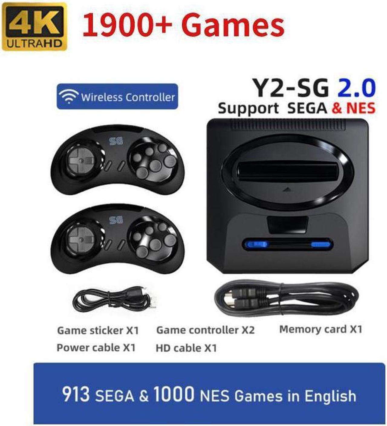 BONAEVER 16 Bit Md Retro Video Game Wireless Console Game Stick 4k Hdmi Built-in 1913 Classic Games for Sega Genesis Mini / Mega Drive