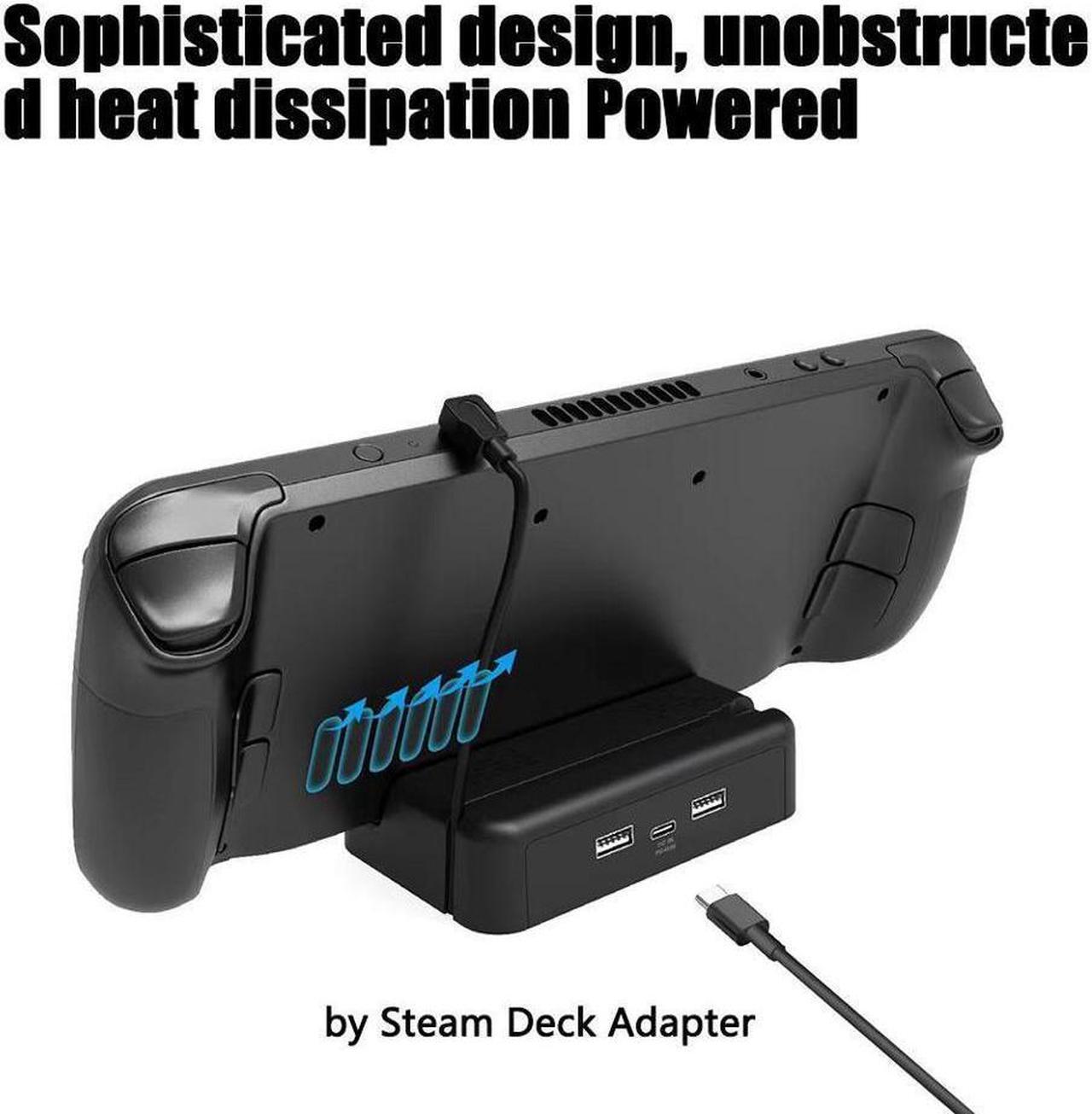 BONAEVER TV Docking Standation for Valve Steam Deck 3 in 1 Hub Charger Stand Dock with 2 USB USB-C PD Charging Port