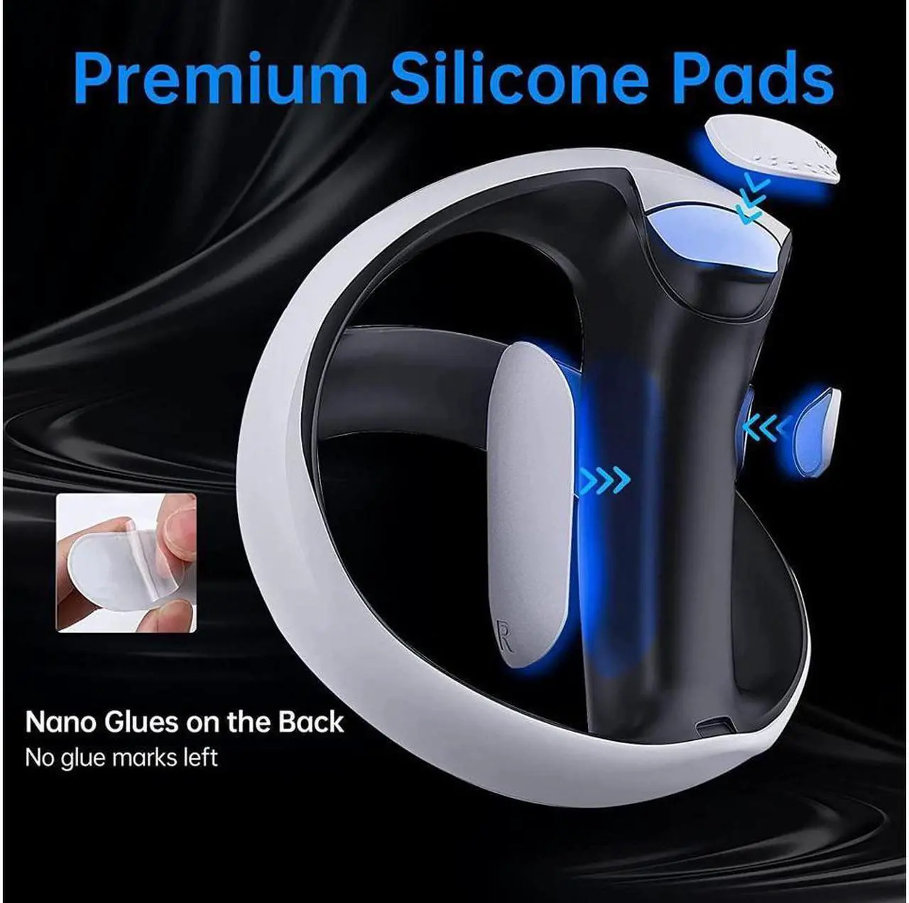 Alt view image 4 of 7 - BONAEVER Silicone Controller Pad for PS VR24 in 1 Accessories Kit for PS VR2 Controller with Anti-Slip Handle Cover Grip Protection