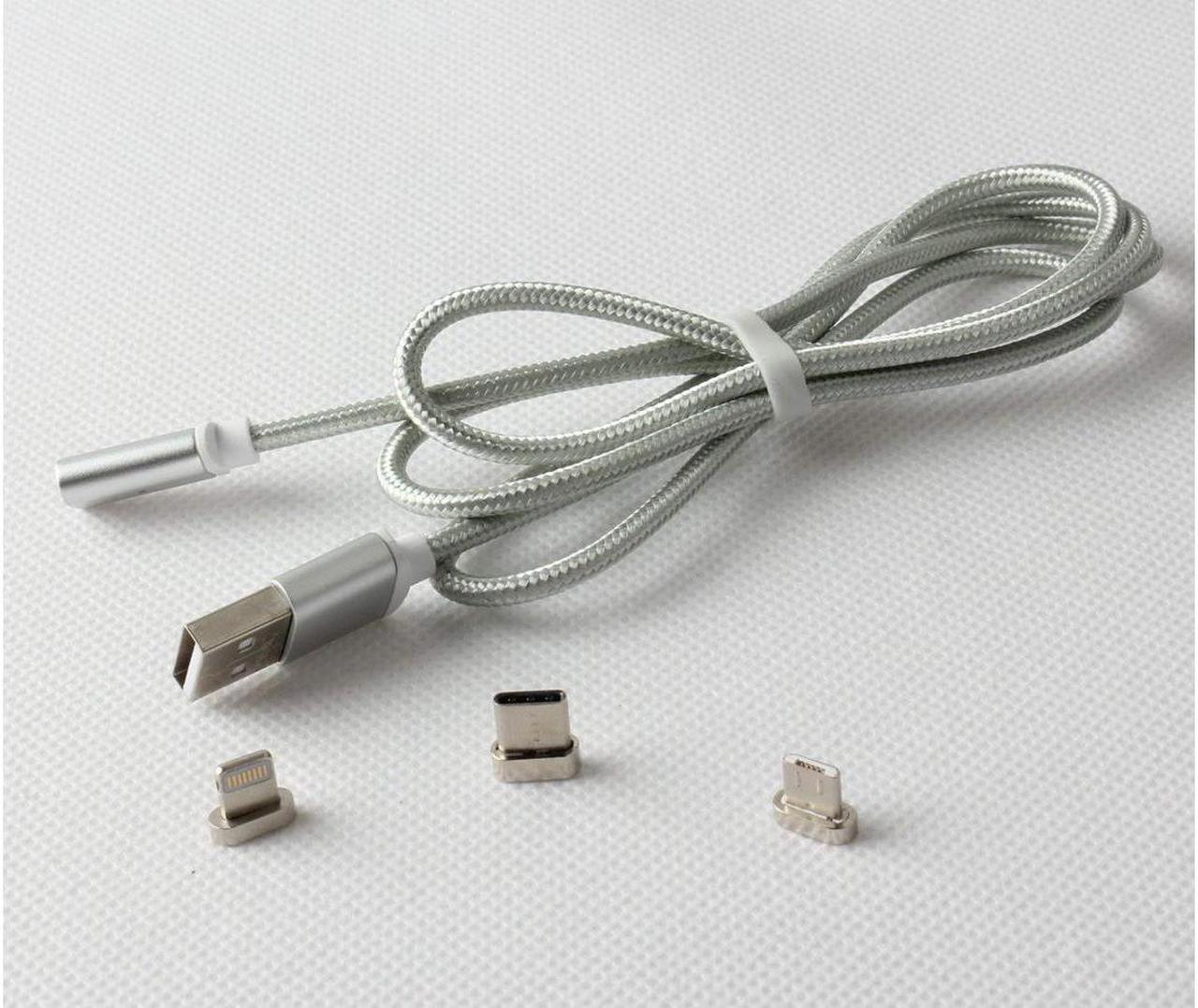 Alt view image 6 of 6 - BONAEVER 3 in 1 Magnetic Charging Cord Charger Cable with Micro USB / Type C / Lightning Connector for iPhoneiPadHuawei HTCLGSamsung GalaxySony Xperia More