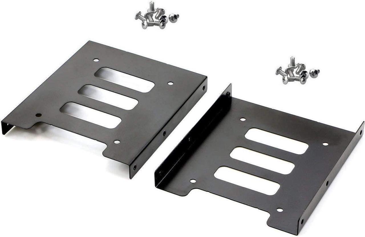 BONAEVER 2 Pack 2.5" to 3.5" SSD HDD Hard Disk Drive Bays Holder Metal Mounting Bracket Adapter for PC