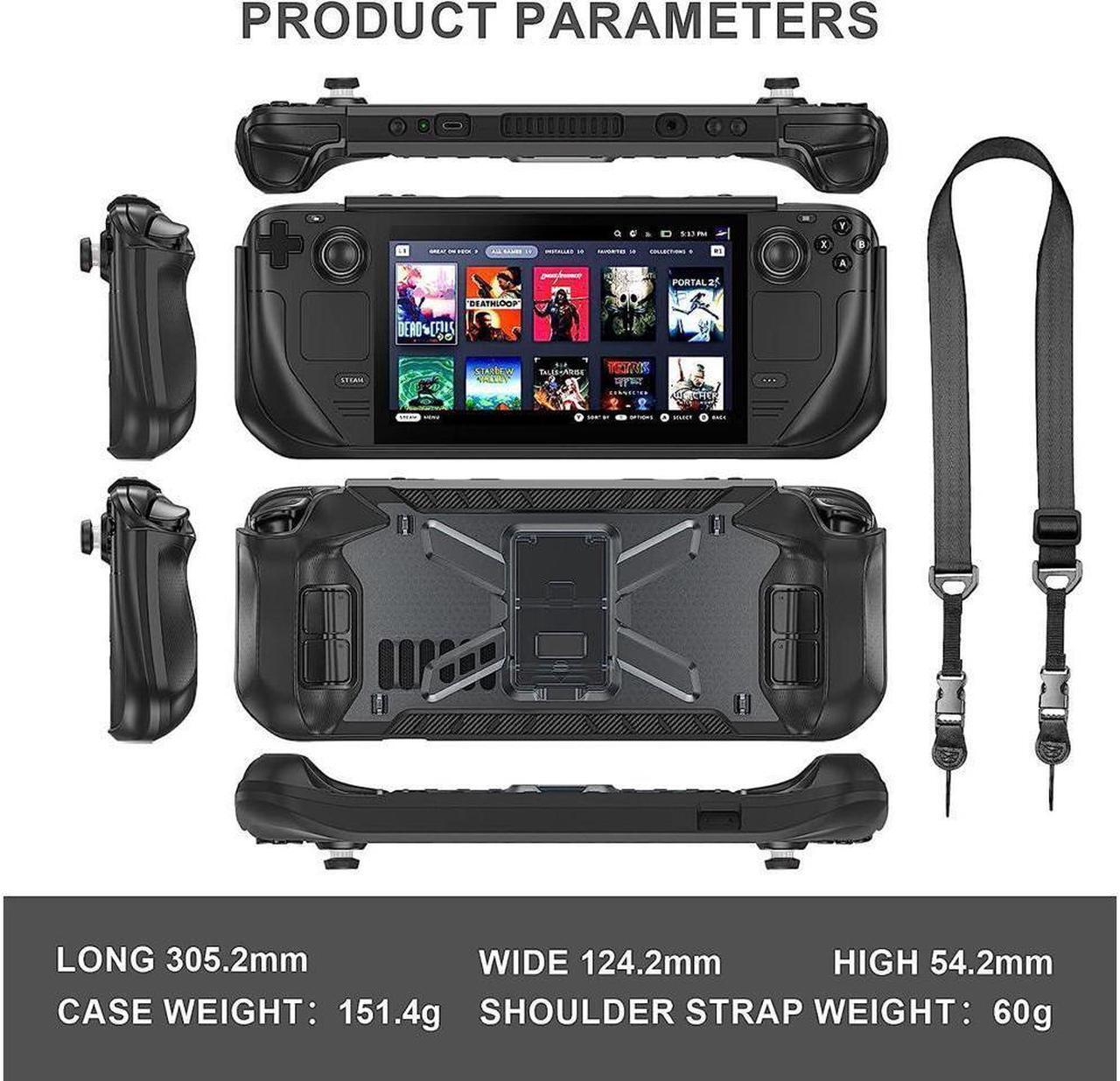 Alt view image 3 of 7 - BONAEVER Full Protective Shockproof Case for Steam Deck Back Shell Case Cover Compatible with Steam Deck with Foldable Stand and Screen Protector Shoulder Strap
