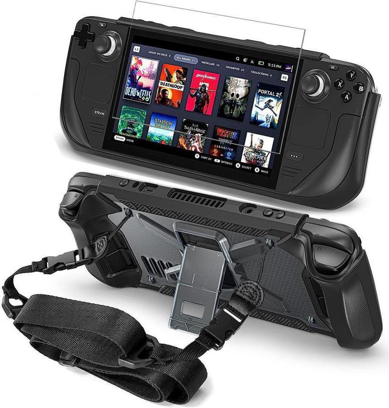 Main image of BONAEVER Full Protective Shockproof Case for Steam Deck Back Shell Case Cover Compatible with Steam Deck with Foldable Stand and Screen Protector Shoulder Strap