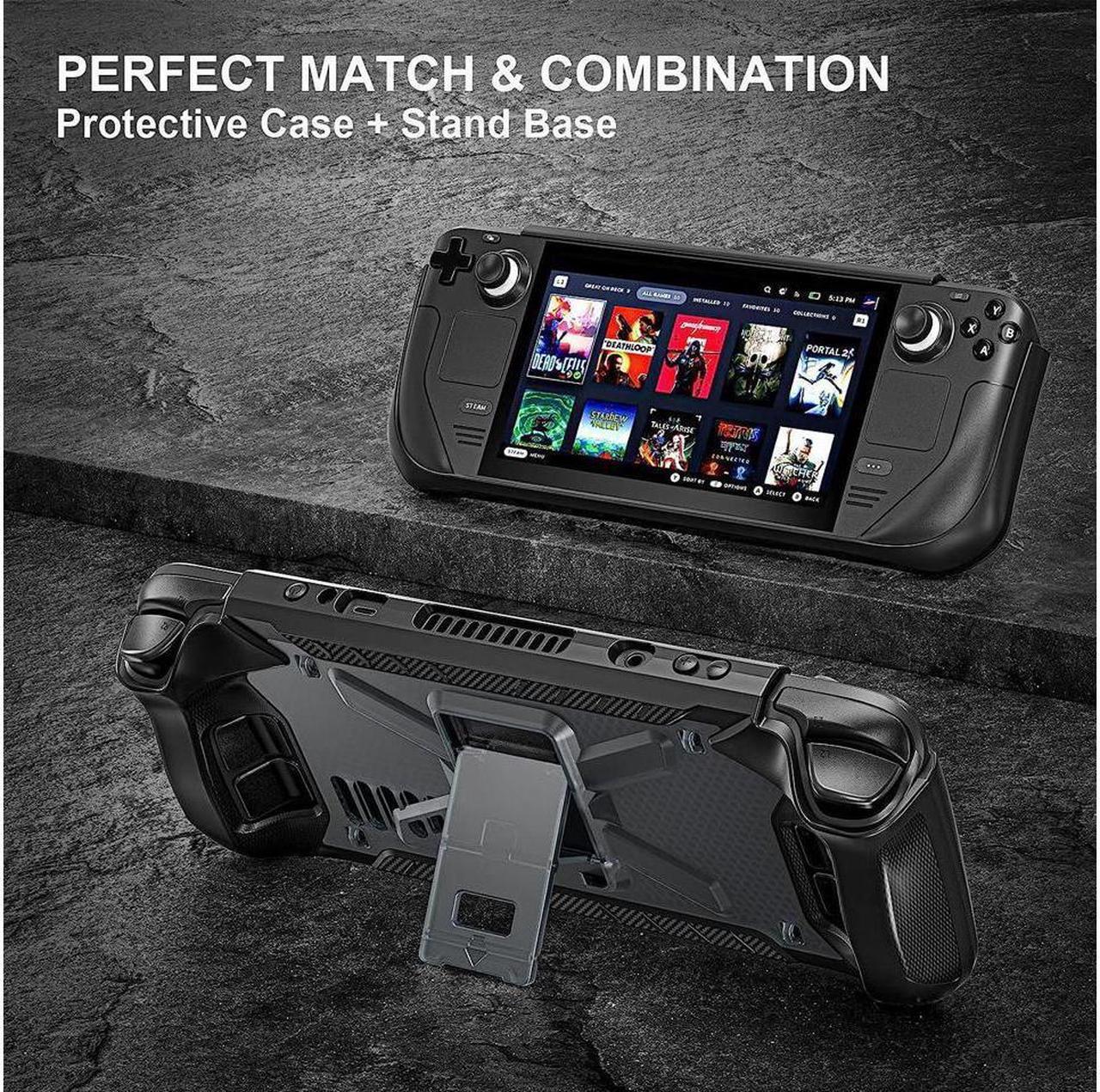 Alt view image 2 of 7 - BONAEVER Full Protective Shockproof Case for Steam Deck Back Shell Case Cover Compatible with Steam Deck with Foldable Stand and Screen Protector Shoulder Strap