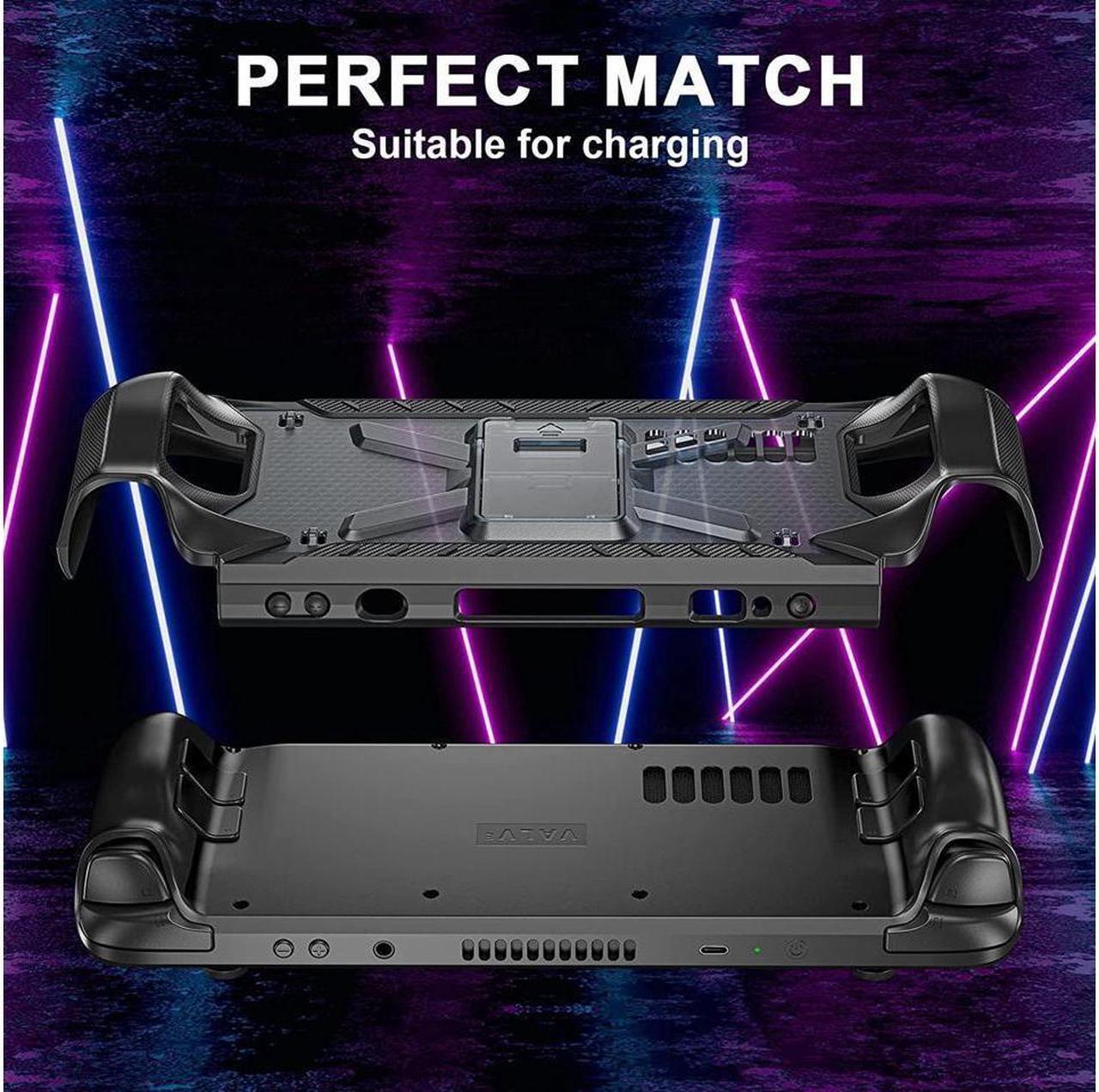 Alt view image 7 of 7 - BONAEVER Full Protective Shockproof Case for Steam Deck Back Shell Case Cover Compatible with Steam Deck with Foldable Stand and Screen Protector Shoulder Strap