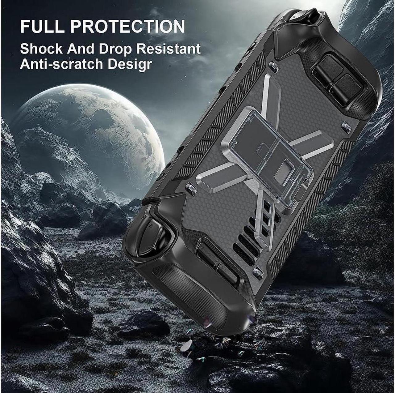 Alt view image 6 of 7 - BONAEVER Full Protective Shockproof Case for Steam Deck Back Shell Case Cover Compatible with Steam Deck with Foldable Stand and Screen Protector Shoulder Strap