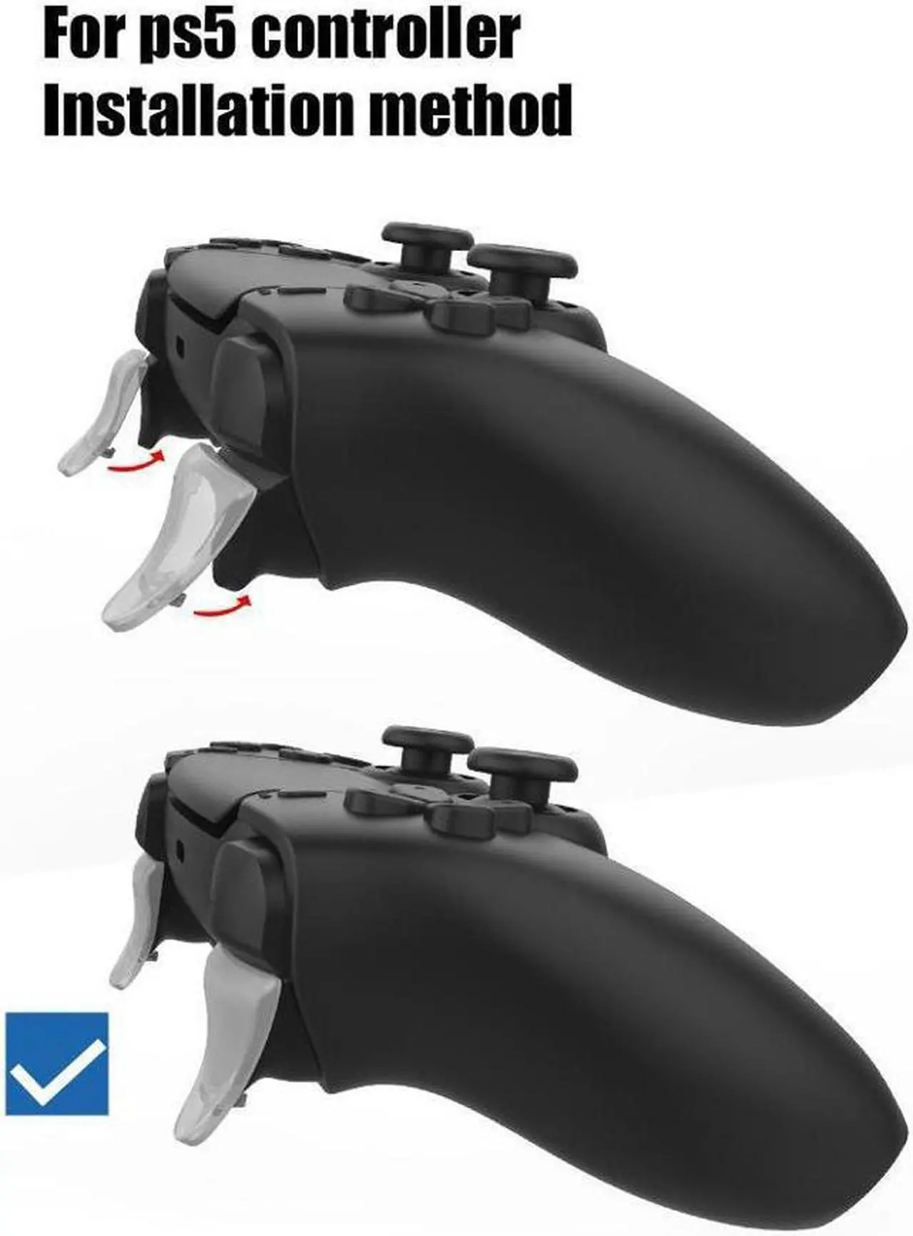 Alt view image 4 of 4 - BONAEVER Trigger Extender with 8 Pcs Thumb Standick Grips for PS5 DualSense Controller Play Standation 5 Accessories