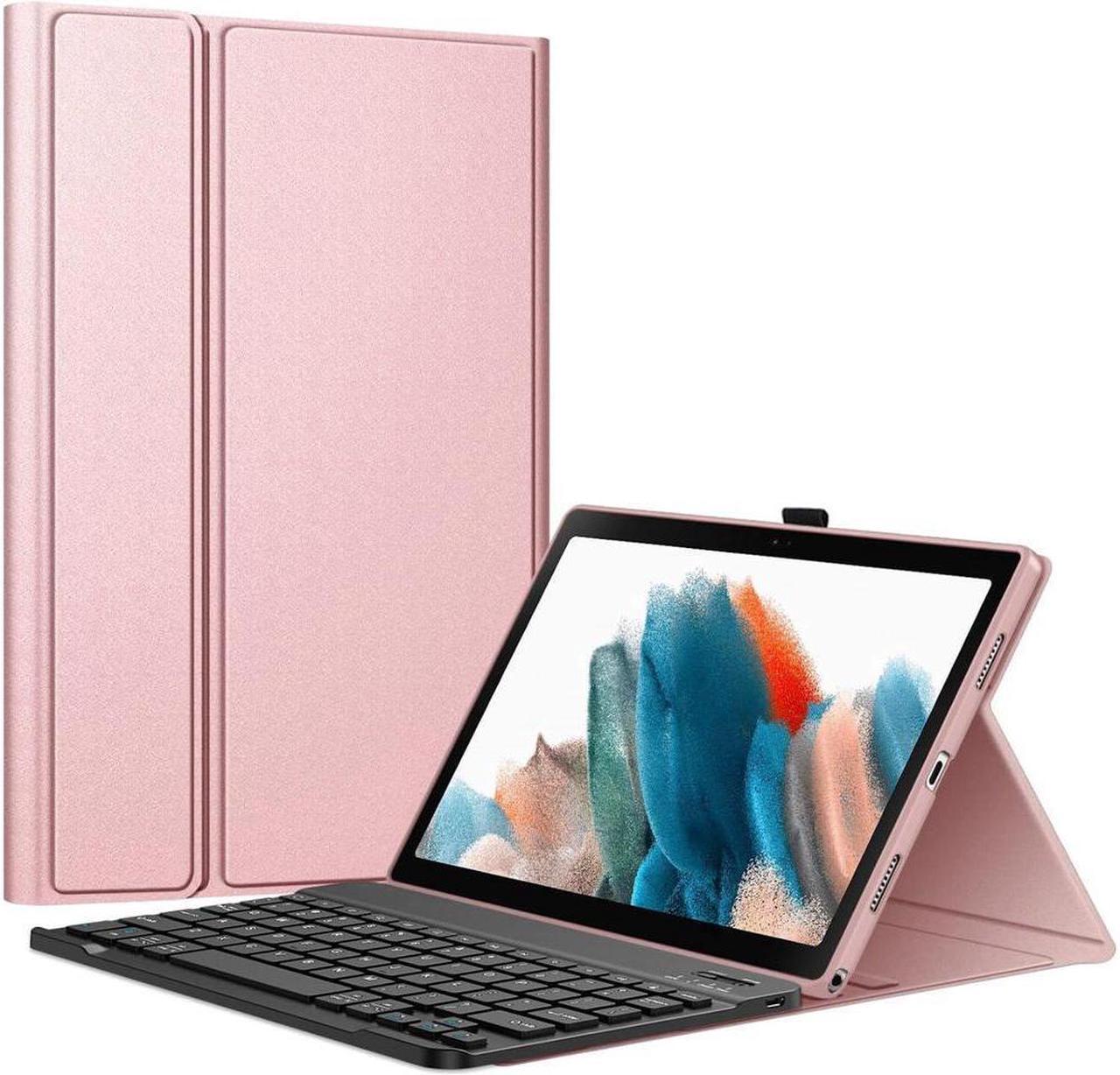 BONAEVER Wireless Keyboard Case for Lenovo Tab K10 2021 / Lenovo Tab M10 FHD Plus 2020 2nd Gen 10.3 inch TB-X606F / TB-X606X Slim Shell Stand Cover with Keyboard Rose Gold