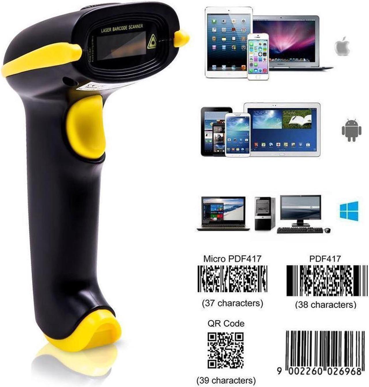 BONAEVER 3-In-1 2D Barcode Scanner Bluetooth & 2.4G Wireless & USB Wired CMOS Image Bar Code Reader For QR PDF417 Data Matrix Screen Code USB Scanner with Mobile Payment Computer Screen