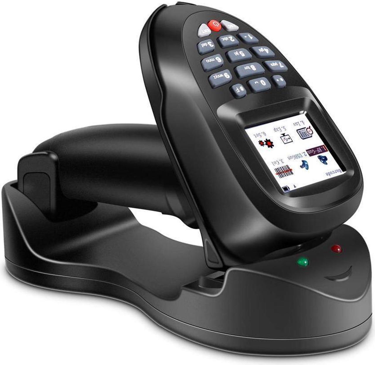 BONAEVER Barcode Scanner 1D 2D QR PDF417 Wireless Collector Portable Data Terminal Inventory Device Bar Code Reader PDT with TFT Color LCD Screen & USB Cradle Receiver Charging Base