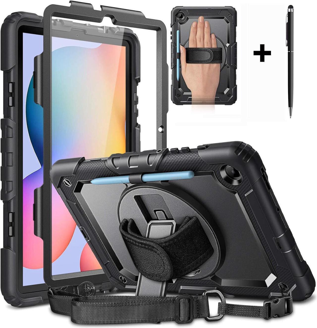 BONAEVER For Samsung Galaxy Tab S6 Lite Case 10.4 inch 2022/2020 SM-P610/P613/P615/P619 with Screen Protector S Pen Holder Protective Cover with Stand and /Shoulder Strap/ Stylus Pen