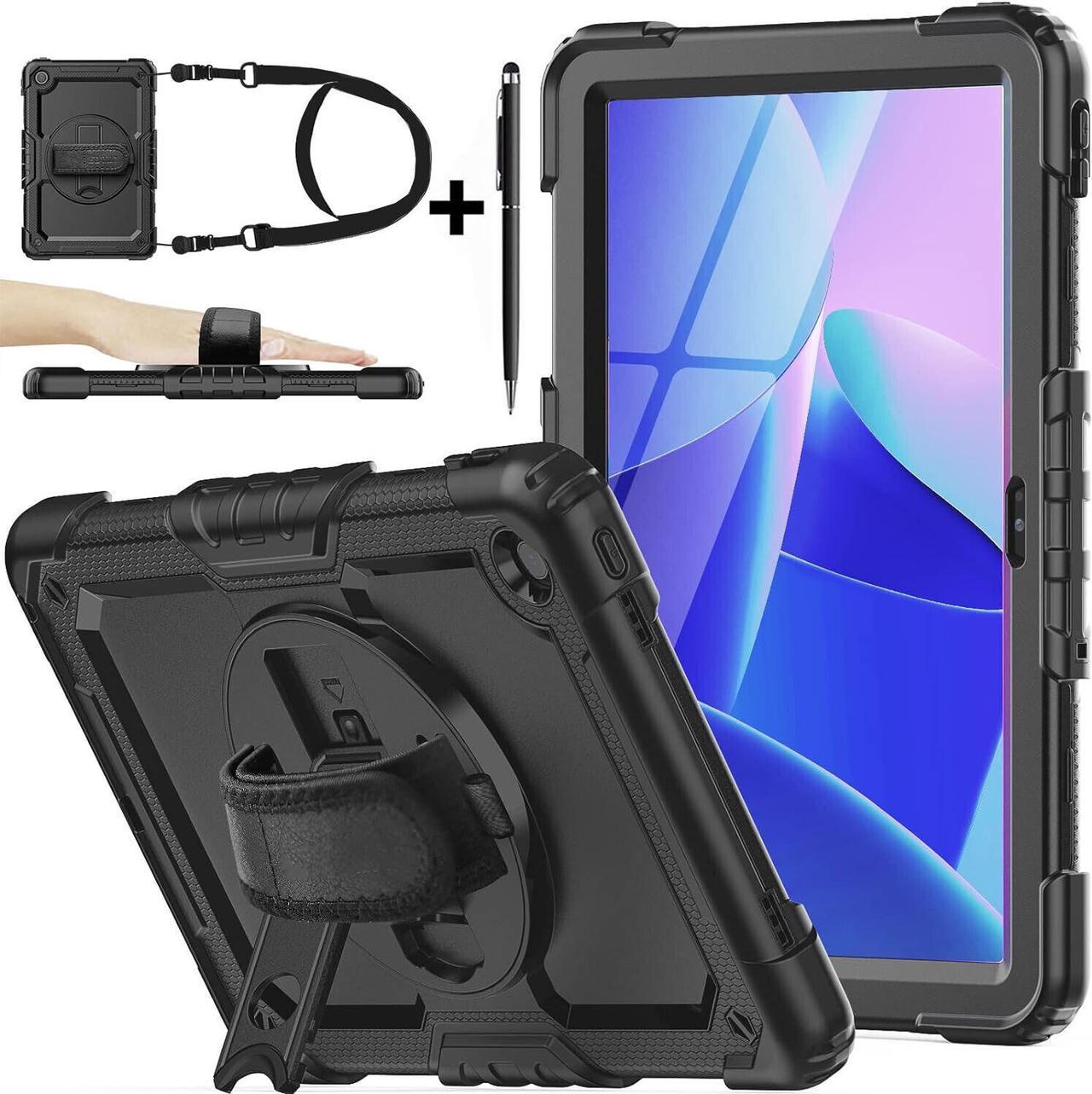 BONAEVER Case for Lenovo Tab M10 Plus 3rd Generation 10.6 Inch 2022 TB125FU/TB128FU/TB128XU with Screen Protector Shockproof Protective Cover with Pen Holder Stand and Shoulder Strap Stylus Pen