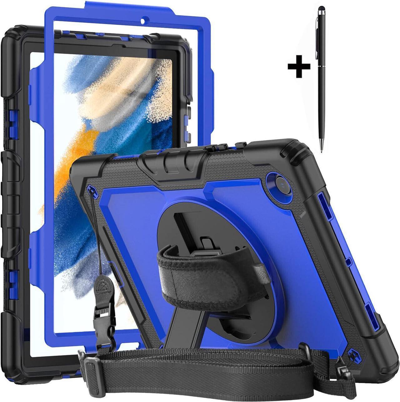 BONAEVER For Samsung Galaxy Tab A8 Case 10.5 Inch 2022 SM-X200/SM-X205/SM-X207 with Screen Protector Pencil Holder Durable Protective Cover with Stand and Shoulder Strap Stylus Pen