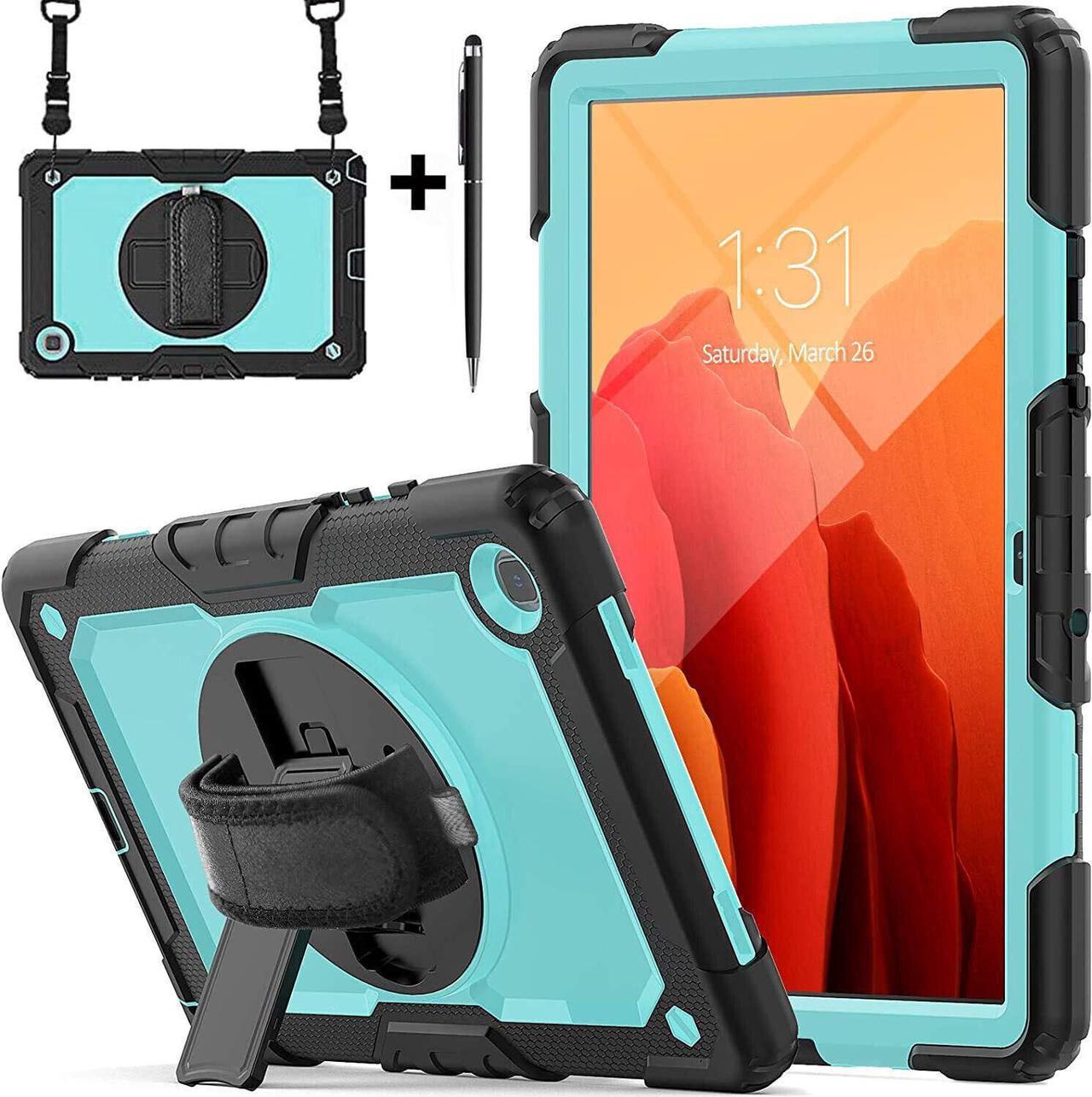 BONAEVER For Samsung Galaxy Tab A7 10.4 Inch Case 2020/2022 SM-T500/T505/T507 with Screen Protector Shockproof Cover with Pen Holder Stand and Shoulder Strap Stylus Pen