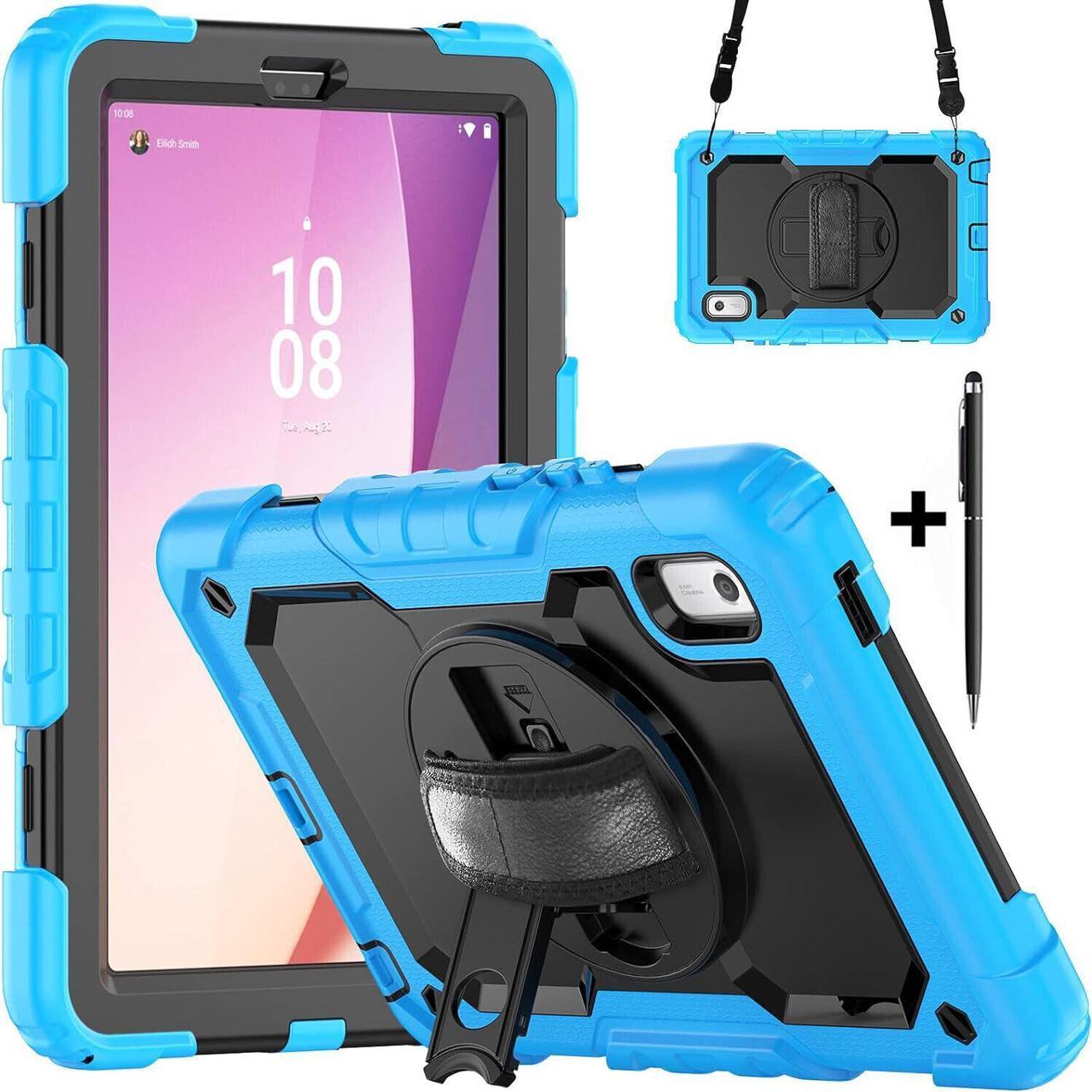 BONAEVER Case for Lenovo Tab M9 9 inch 2023 TB-310FU with Screen Protector Shockproof Protective Cover with Pen Holder Stand and Shoulder Strap Stylus Pen