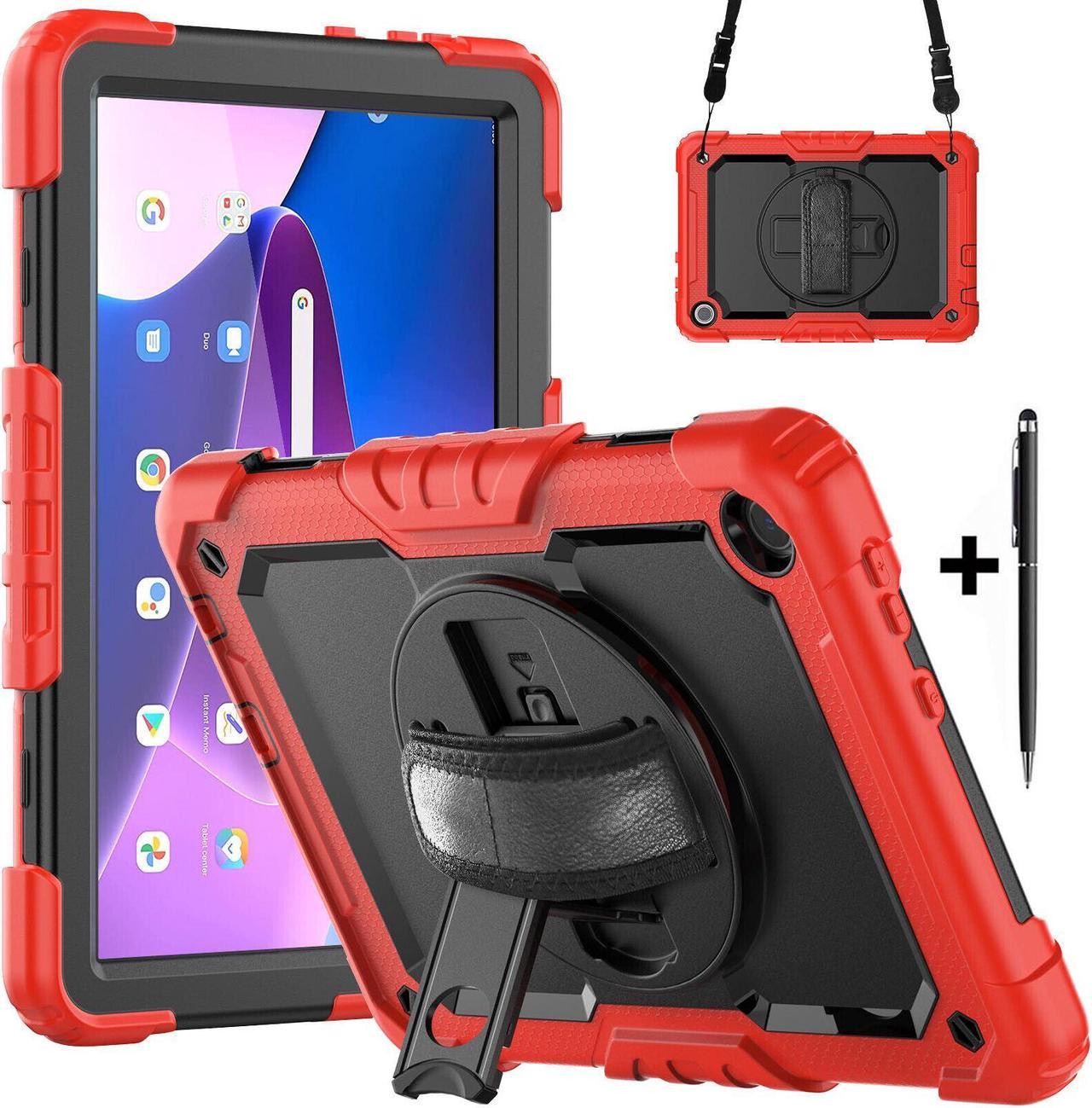 BONAEVER Case for Lenovo Tab M10 3rd Gen 10.1 inch 2022 TB328FU TB328XU with Screen Protector Shockproof Protective Cover with Pen Holder Stand and Shoulder Strap Stylus Pen