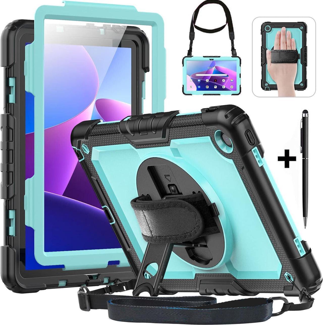 BONAEVER Case for Lenovo Tab M10 Plus 3rd Generation 10.6 Inch 2022 TB125FU/TB128FU/TB128XU with Screen Protector Shockproof Protective Cover with Pen Holder Stand and Shoulder Strap Stylus