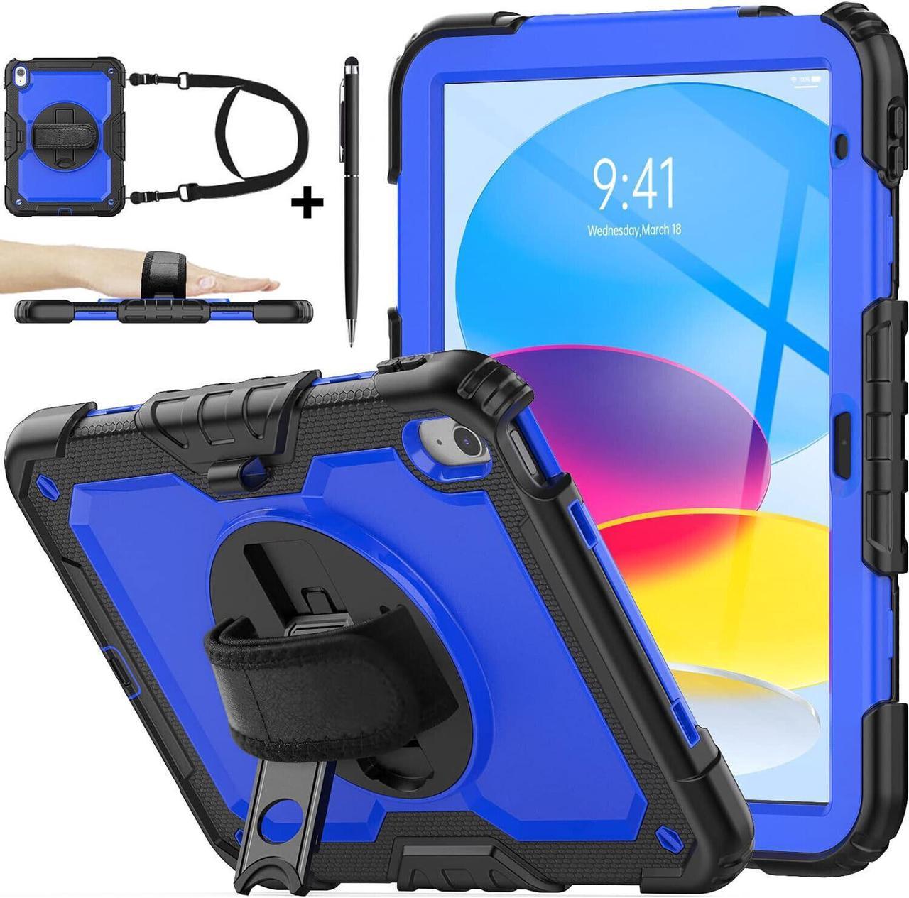 BONAEVER Case for iPad 10th Generation 10.9 Inch 2022 A2696 A2757 A2777 Shockproof Cover with Screen Protector Pen Holder Stand and Shoulder Strap Stylus Pen