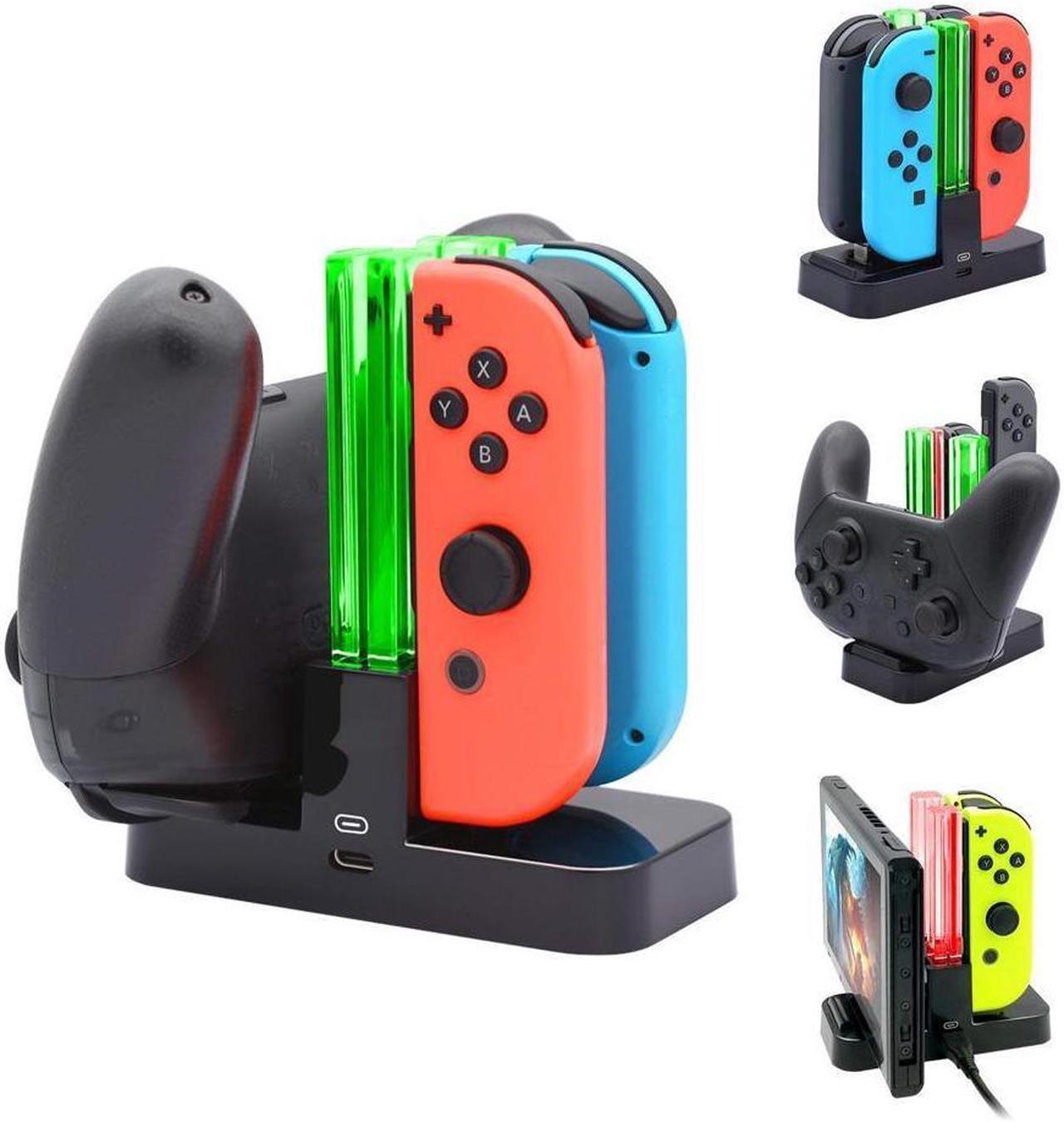 Controller Charger for Nintendo Switch Charging Dock Stand Station for Switch Joy-con and Pro Controller with Charging Indicator and Type C Charging Cable