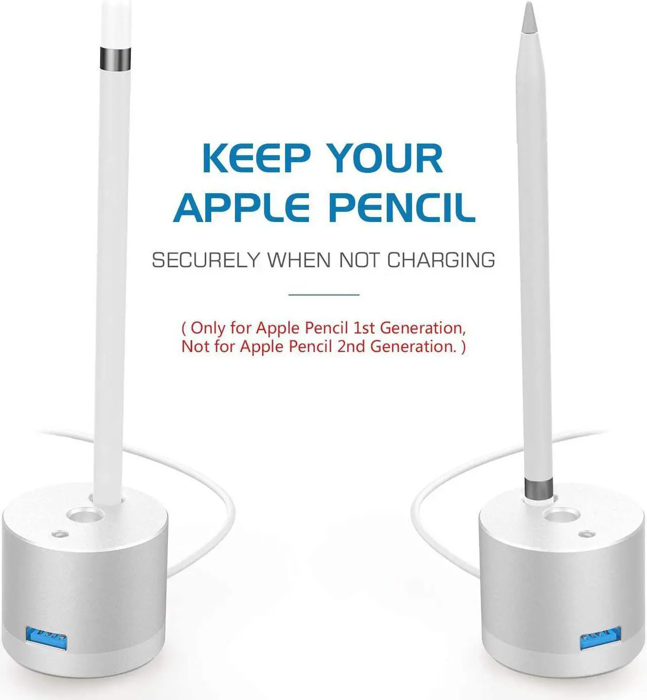 Alt view image 5 of 7 - Charging Stand Compatible for Apple Pencil,Portable Desktop Fast Charging Station Charger Dock Pen Holder for Apple iPad Pro Pencil/Pen iPad Pro 12.9 10.5 9.7, iPad 10.2 2019 2021