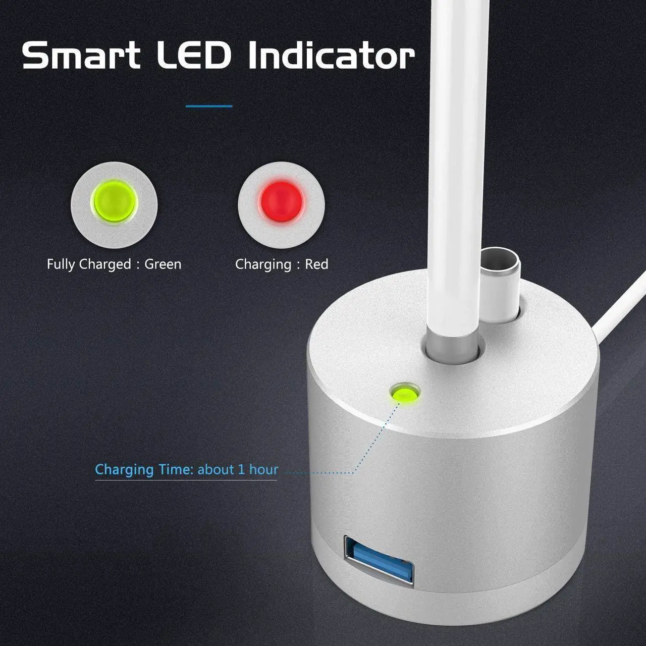 Alt view image 2 of 7 - Charging Stand Compatible for Apple Pencil,Portable Desktop Fast Charging Station Charger Dock Pen Holder for Apple iPad Pro Pencil/Pen iPad Pro 12.9 10.5 9.7, iPad 10.2 2019 2021