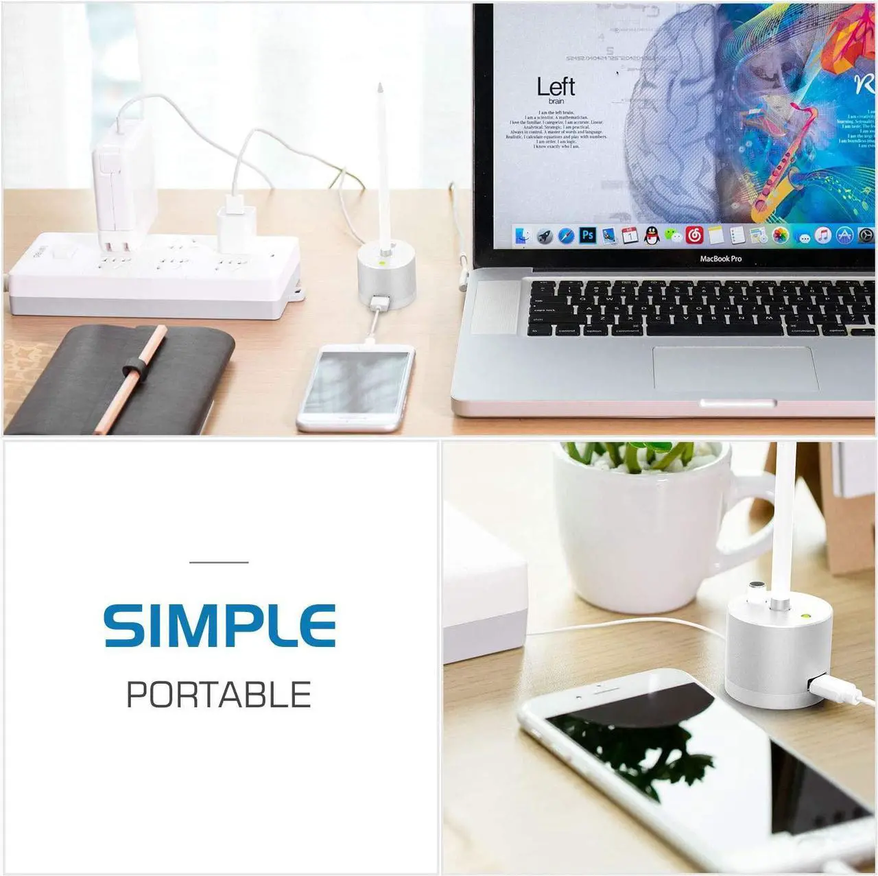 Alt view image 7 of 7 - Charging Stand Compatible for Apple Pencil,Portable Desktop Fast Charging Station Charger Dock Pen Holder for Apple iPad Pro Pencil/Pen iPad Pro 12.9 10.5 9.7, iPad 10.2 2019 2021