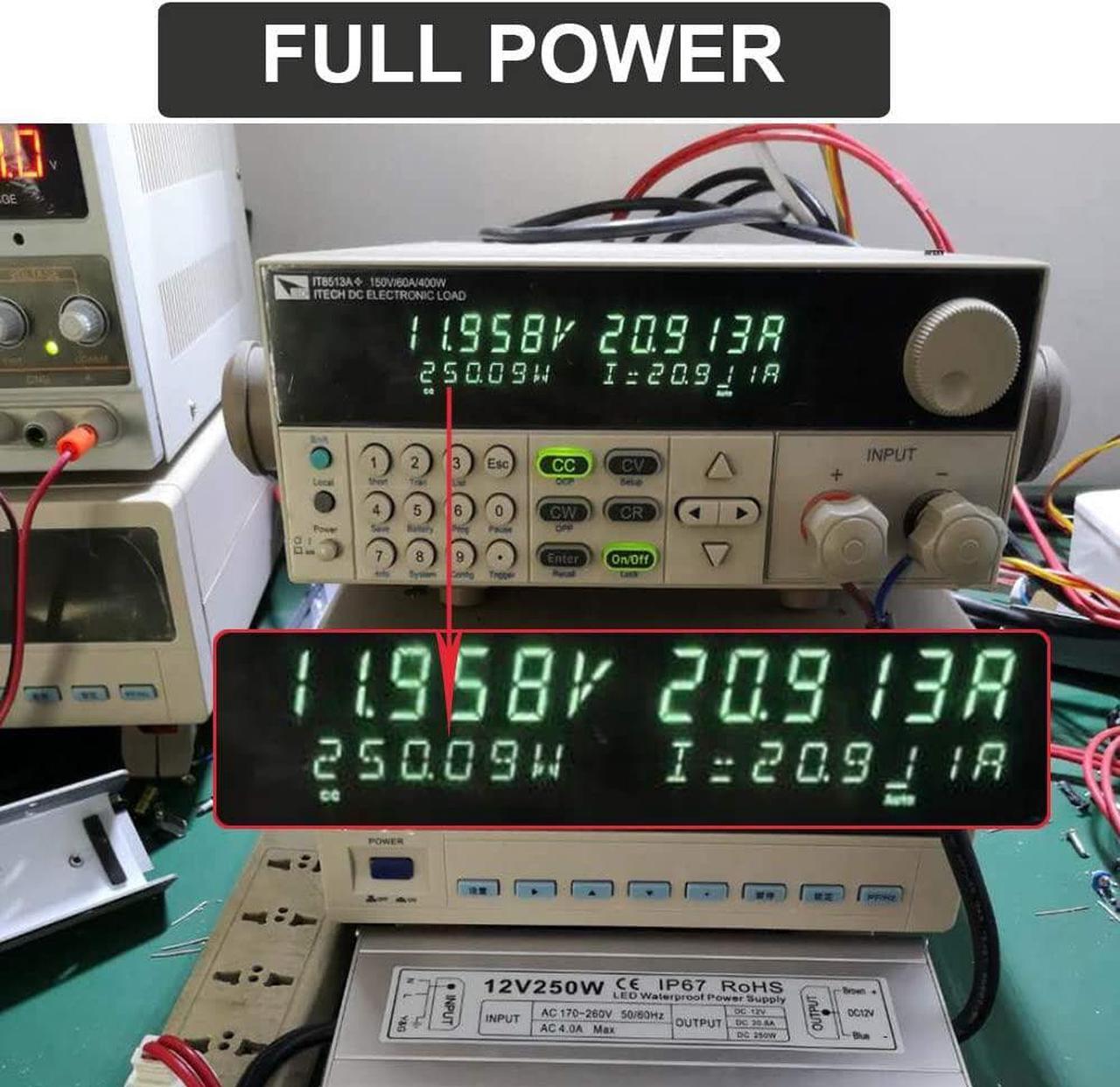 Alt view image 7 of 7 - LED Power Supply 250W High-powerTransformer Waterproof IP67 12V DC Driver Adapter for Outdoor Use