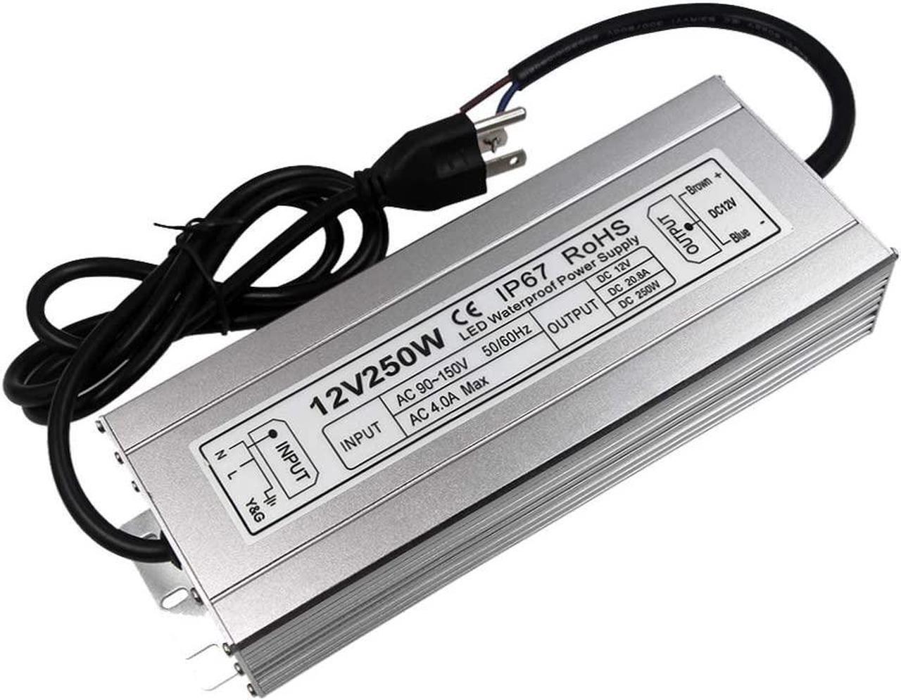 Main image of LED Power Supply 250W High-powerTransformer Waterproof IP67 12V DC Driver Adapter for Outdoor Use