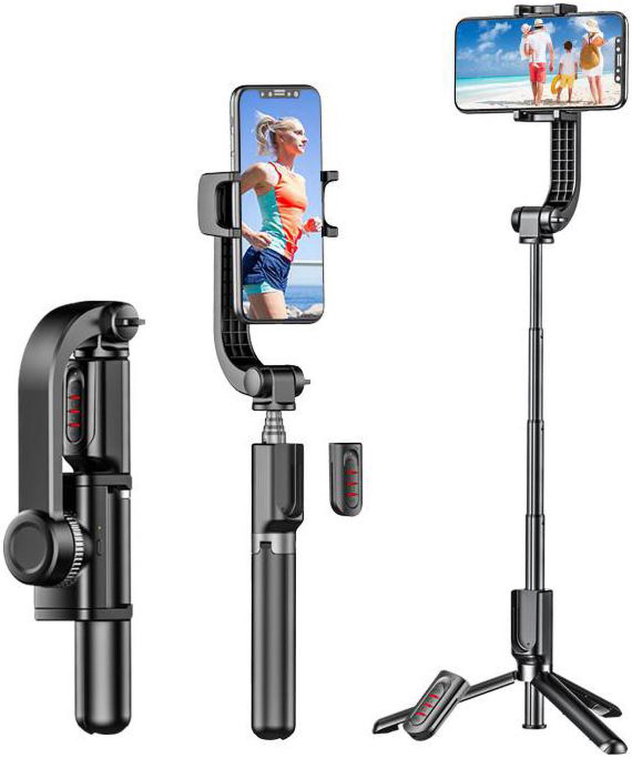 BONAEVER Smartphone Gimbal Standabilizer 1-Axis Phone Gimbal Built-In Extension Rod Portable Foldable Phone Holder Selfie Stick Android iPhone Gimbal Vlogging Standabilizer YouTube TikTok Video