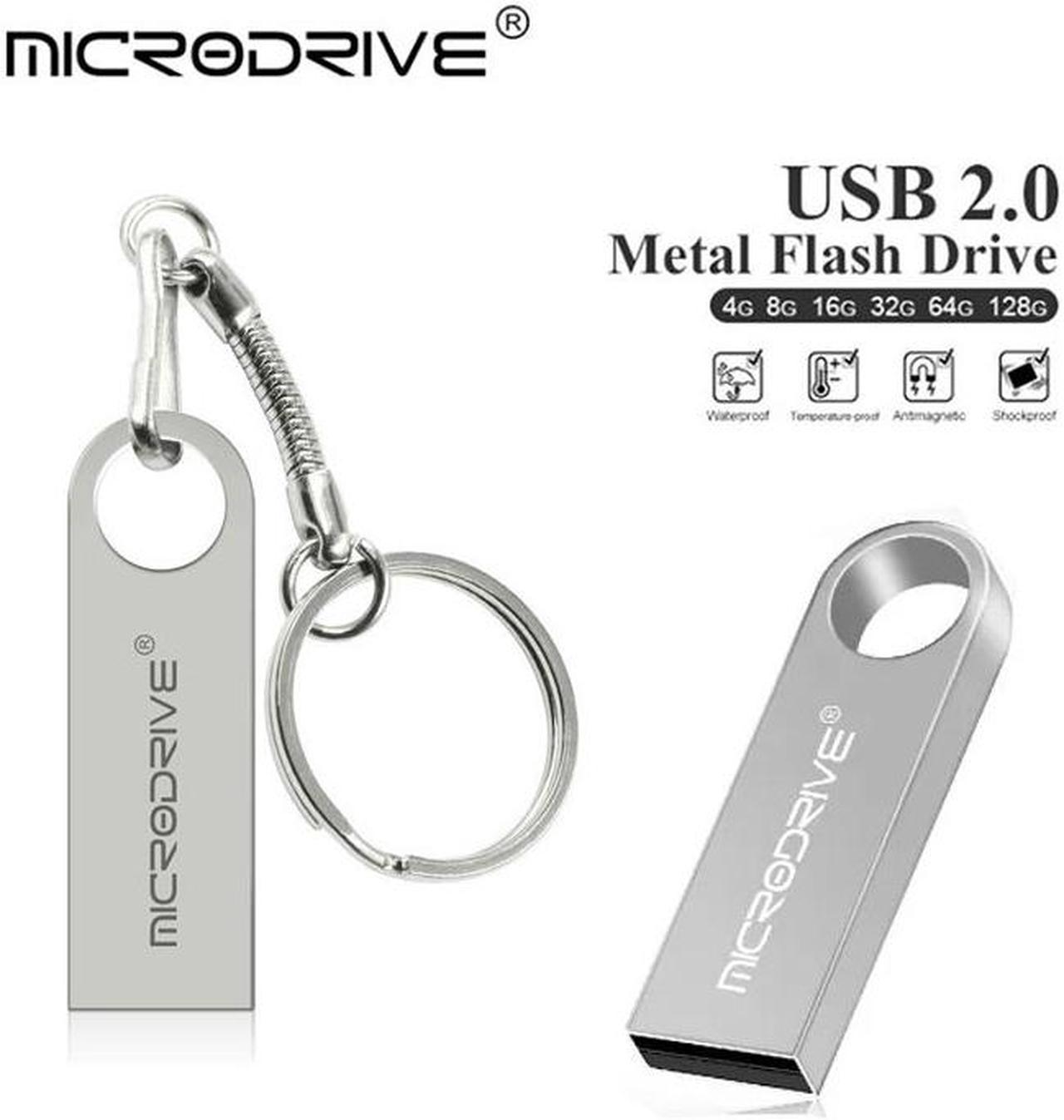 BONAEVER Mini USB Flash Drive Microdrive 16GB Data Traveler USB 2.0 Flash Drive Speed Up to 100MB/s Metal Memory Stick Silver 16GB