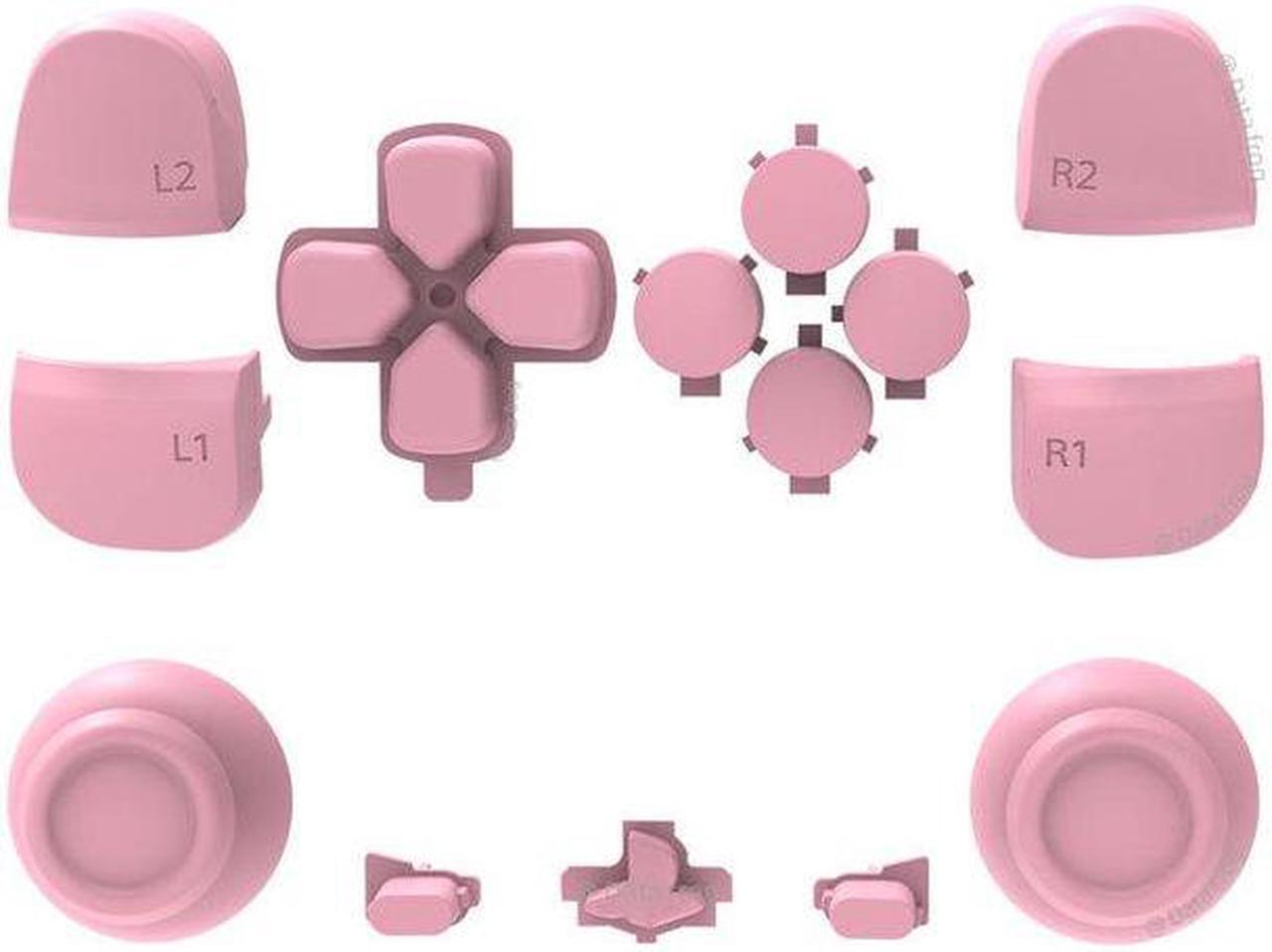 BONAEVER Replacement Repair Kits for PS5 D-pad + PS Microphone Buttons + Share Options + R1 L1 R2 L2 Trigger + ABXY Bullet Button Full Set Buttons for Play Standation 5 DualSense Controller Pink