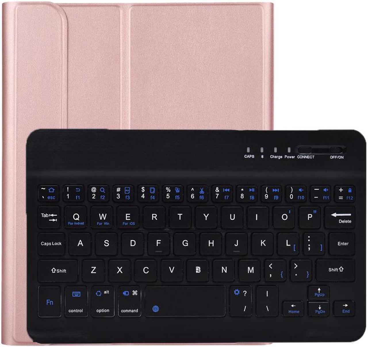 BONAEVER Keyboard Case for Samsung Galaxy Tab A8 10.5 Inch 2022 SM-X200 X205 X207 Wireless Keyboard Cover with Pencil Holder Rose Gold