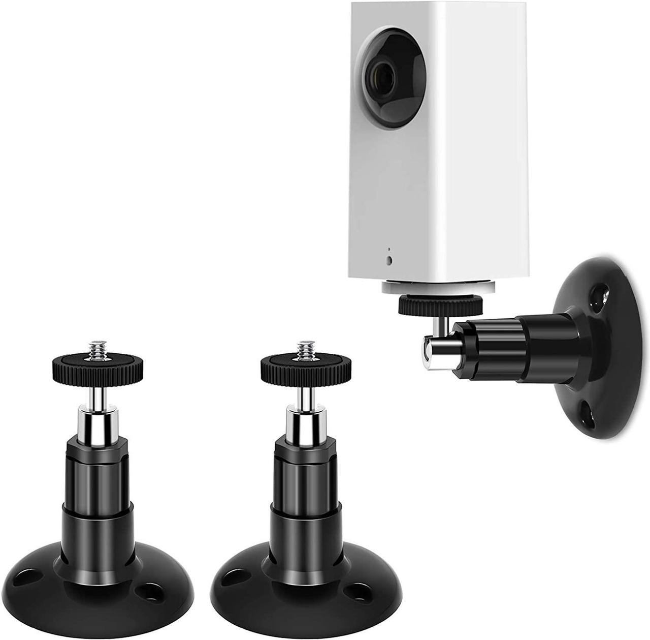 BONAEVER Wall Mount Compatible with Wyze Cam Pan & Wyze Cam Pan V2 & Wyze Cam V3 Adjustable Indoor Outdoor Mount for WyzeCam Pan/WyzeCam Outdoor/WyzeCam V3 or Other Cam with Same Interface 2 Pack