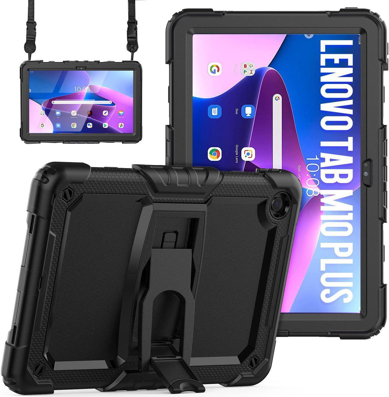 BONAEVER ShockProof Cover Case for Lenovo Tab M10 Plus 3rd Generation 10.6 inch 2022 Model TB-125FU / TB-128FU / TB-128XU with Stand and & Shoulder Strap & Built-in Screen Protector