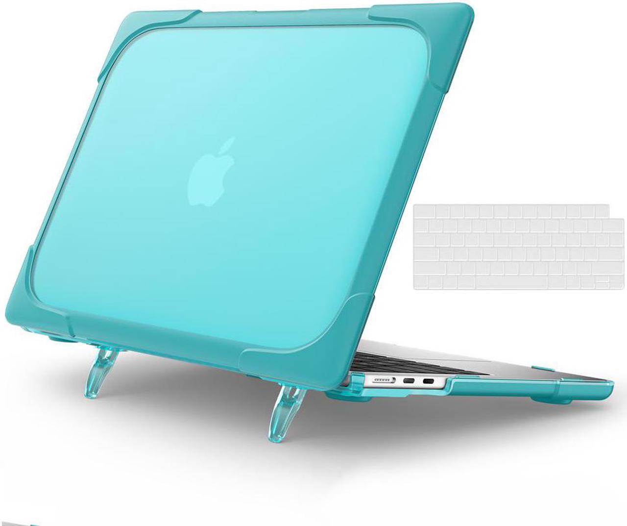 BONAEVER Hard Shell Case for MacBook Air 13.6 Inch 2022 Model A2681 with M2 Chip & Touch ID Protective Cover with Fold Stand and s & Transparent Keyboard Cover Light Blue