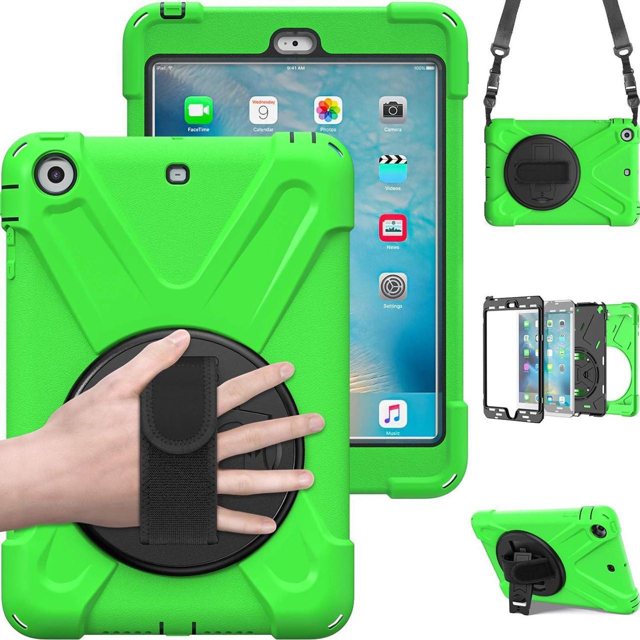 BONAEVER Case For iPad Mini 3 2 1 Shockproof Protective Cover with 360 Degrees Rotatable Stand and Strap Shoulder Strap for iPad Mini / iPad Mini 2 / iPad Mini 3 Green