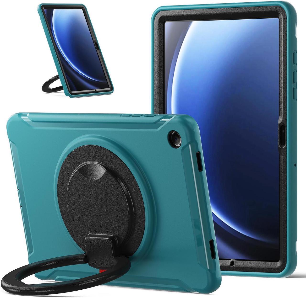 BONAEVER Case for Samsung Galaxy Tab A9 Plus 11 Inch 2023 SM-X210/ SM-X215/SM-X216/SM-218 Rugged Military Grade Shockproof Cover with 360° Swivel Stand and Strap Pencil Holder Blue