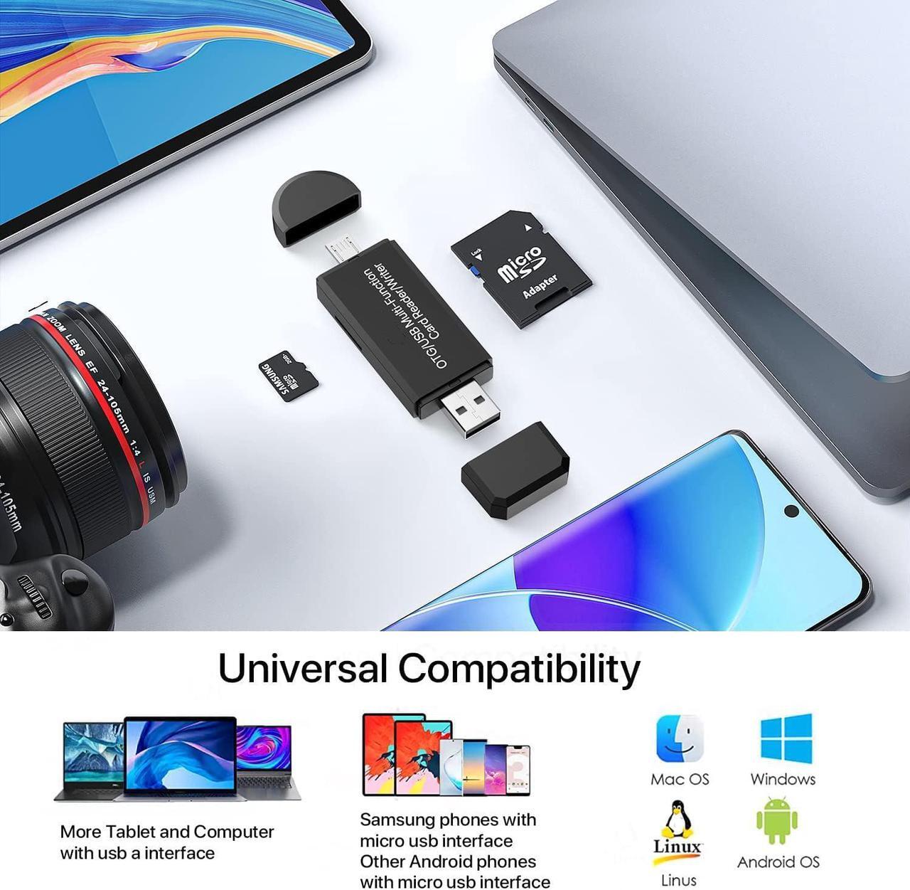 Alt view image 5 of 7 - Micro USB OTG to USB 2.0 SD Card Adapter, Micro SD Card Reader, Trail Camera Memory Card Adapter Connector for Android Phone/Computer/Tablet, Supports SD/SDHC/SCXC/MMC/MMC Micro