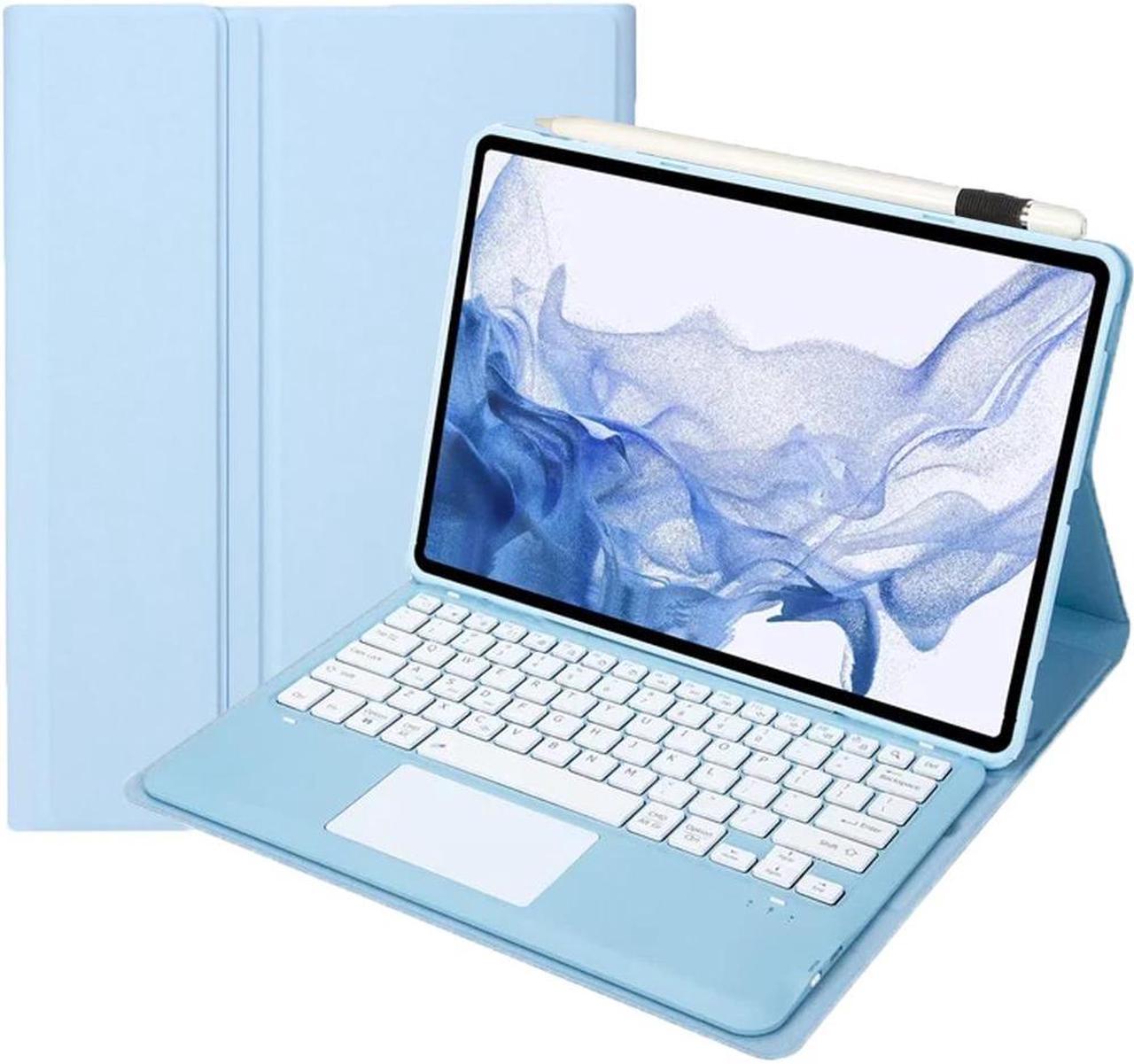 BONAEVER Touchpad Keyboard Case for Lenovo Tab M11 11 inch 2024 TB330FU TB331FC Bluetooth Trackpad Keyboard Cover with Pencil Holder for Lenovo Xiaoxin Pad 11 Inch 2024 Light Blue