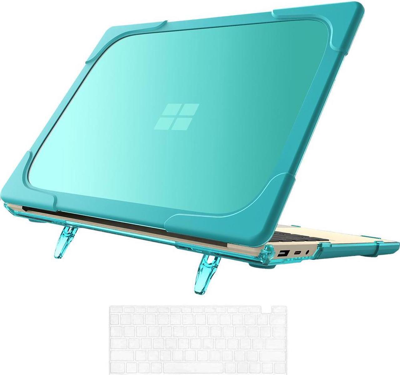 BONAEVER Case Compatible with Microsoft Surface Laptop Go 3/2/1 12.4 inch 2023 2022 2020 Release (models: 2013 & 1943), Protective Plastic Hard Shell Case Cover with Fold Kickstand, Keyboard Cover