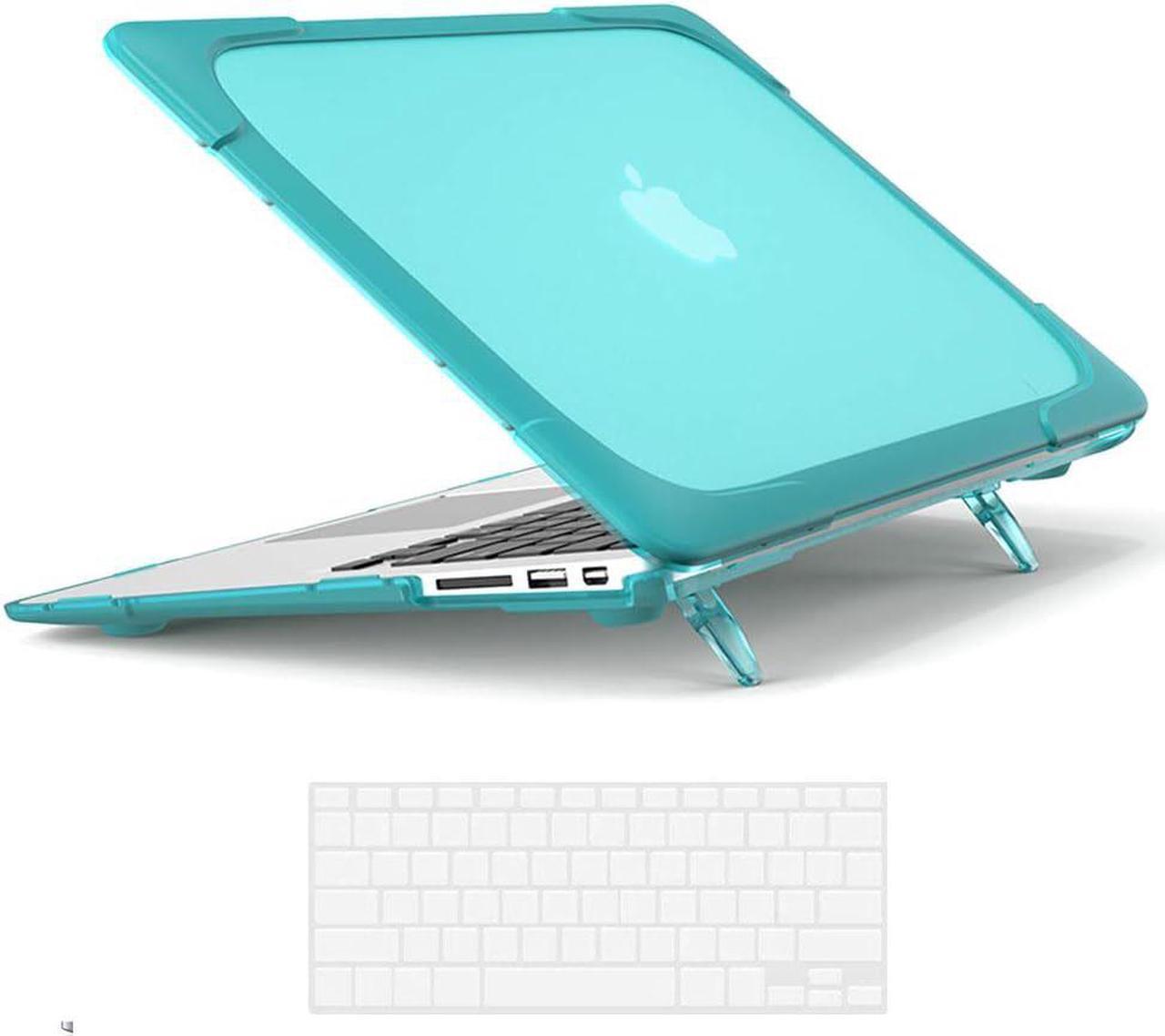 BONAEVER Laptop Case for MacBook Air 13 inch Case A1466 A1369 (2010-2017 Release), Hard Plastic Bumper Protective Cover Shell with Kickstand, Keyboad Cover Skin Blue