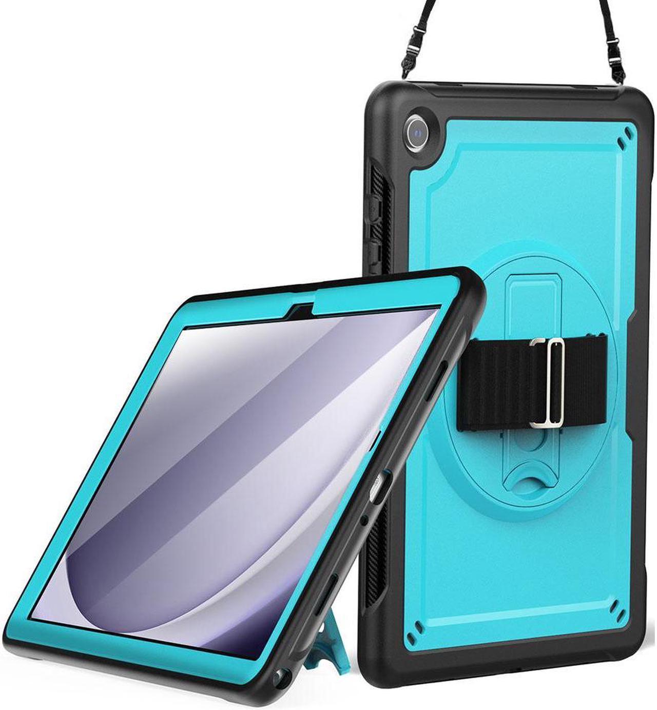 BONAEVER Case for Samsung Galaxy Tab A9 Plus 11 inch 2023 SM-X210/X216/X218 Shockproof Protective Cover with Screen Protector Kickstand Hand/Shoulder Strap Pen Holder Light Blue