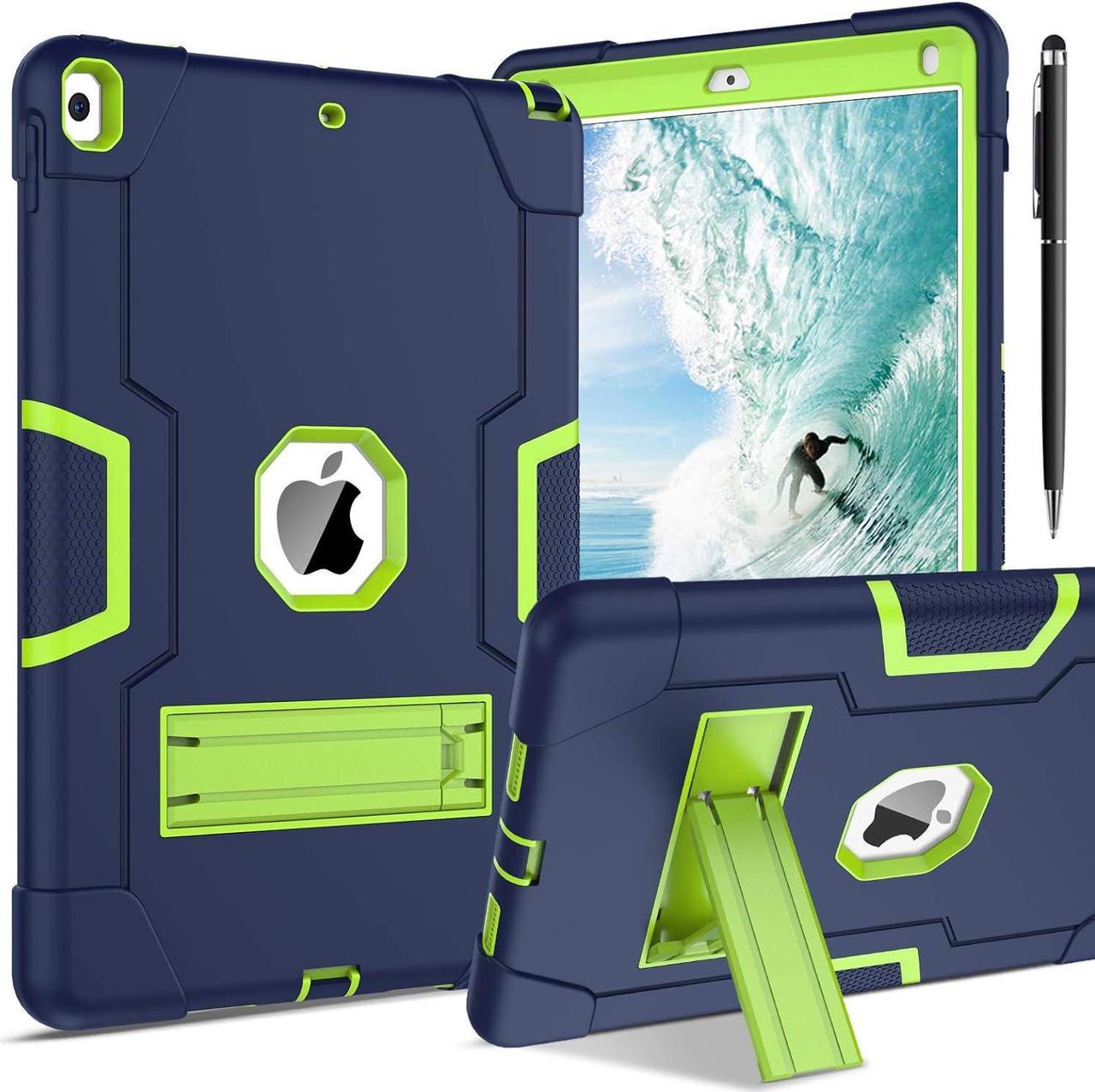 Bonaever Case for iPad Air 3 2019 Case, iPad Pro 10.5 inch 2017 with Kickstand, Heavy Duty Shockproof Protective Cover with Stylus Pen Navy Blue