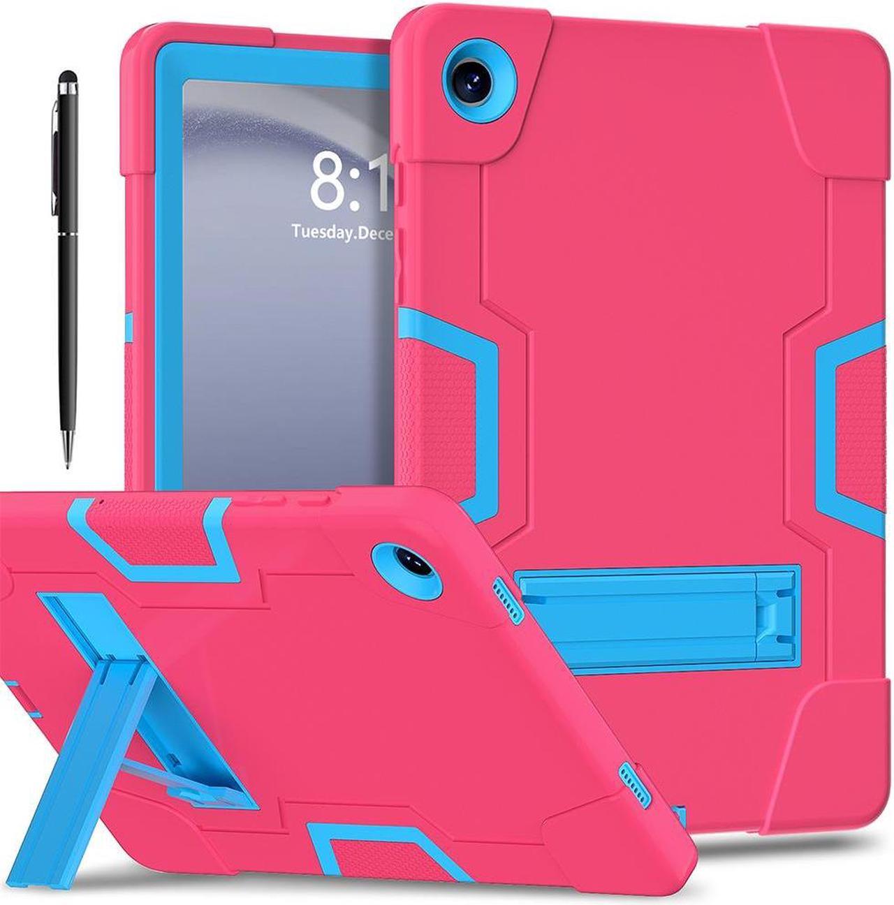 BONAEVER Case for Samsung Galaxy Tab A9 Plus 10.9 inch 2023 Mdoel SM-X210/X216/X218 with Kickstand, Heavy Duty Shockproof Protective Cover with Stylus Pen Rose Red