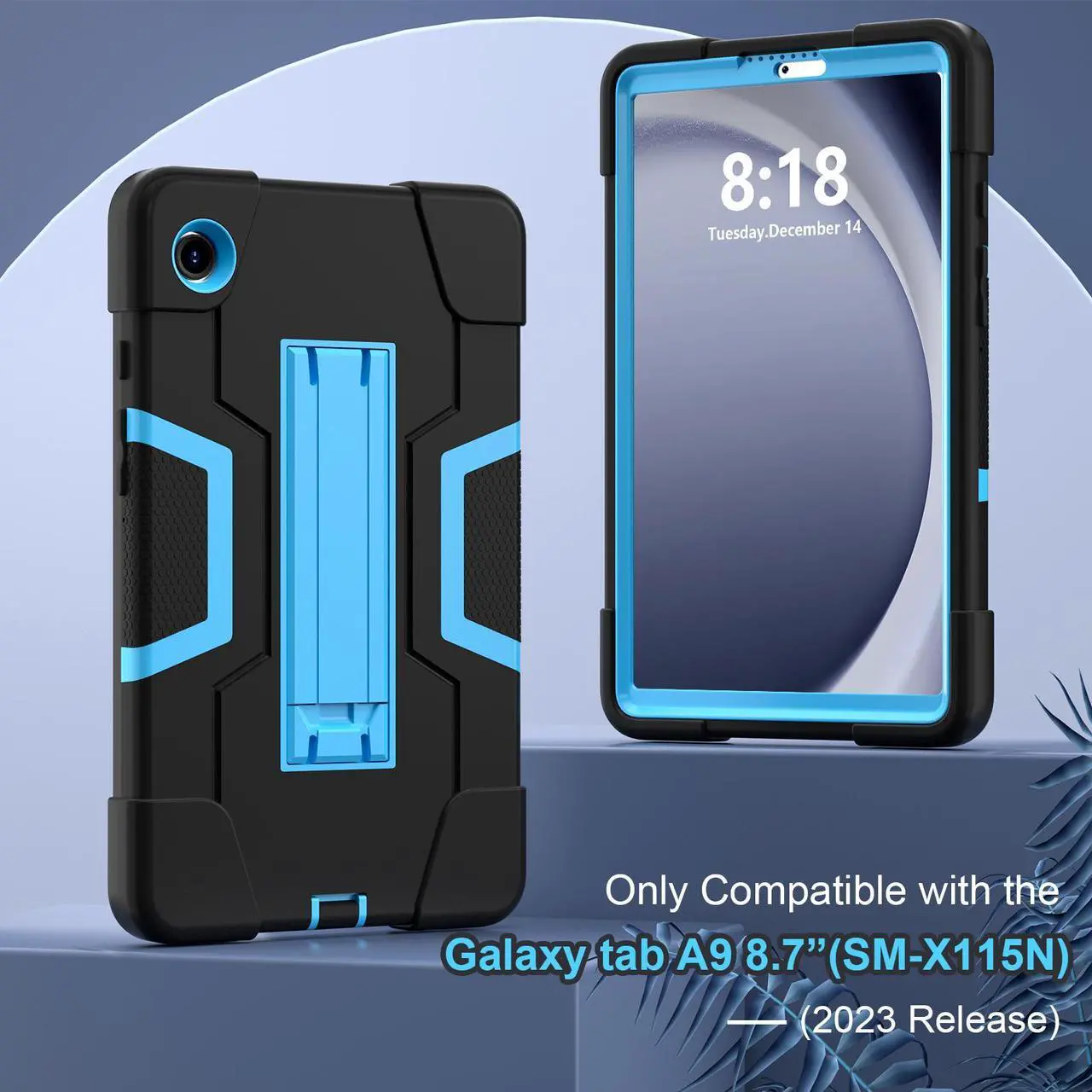Alt view image 7 of 7 - BONAEVER Case for Samsung Galaxy Tab A9 8.7 Inch 2023 SM-X110/X115/X117 with Kickstand, Heavy Duty Shockproof Protective Cover with Stylus Pen Blue