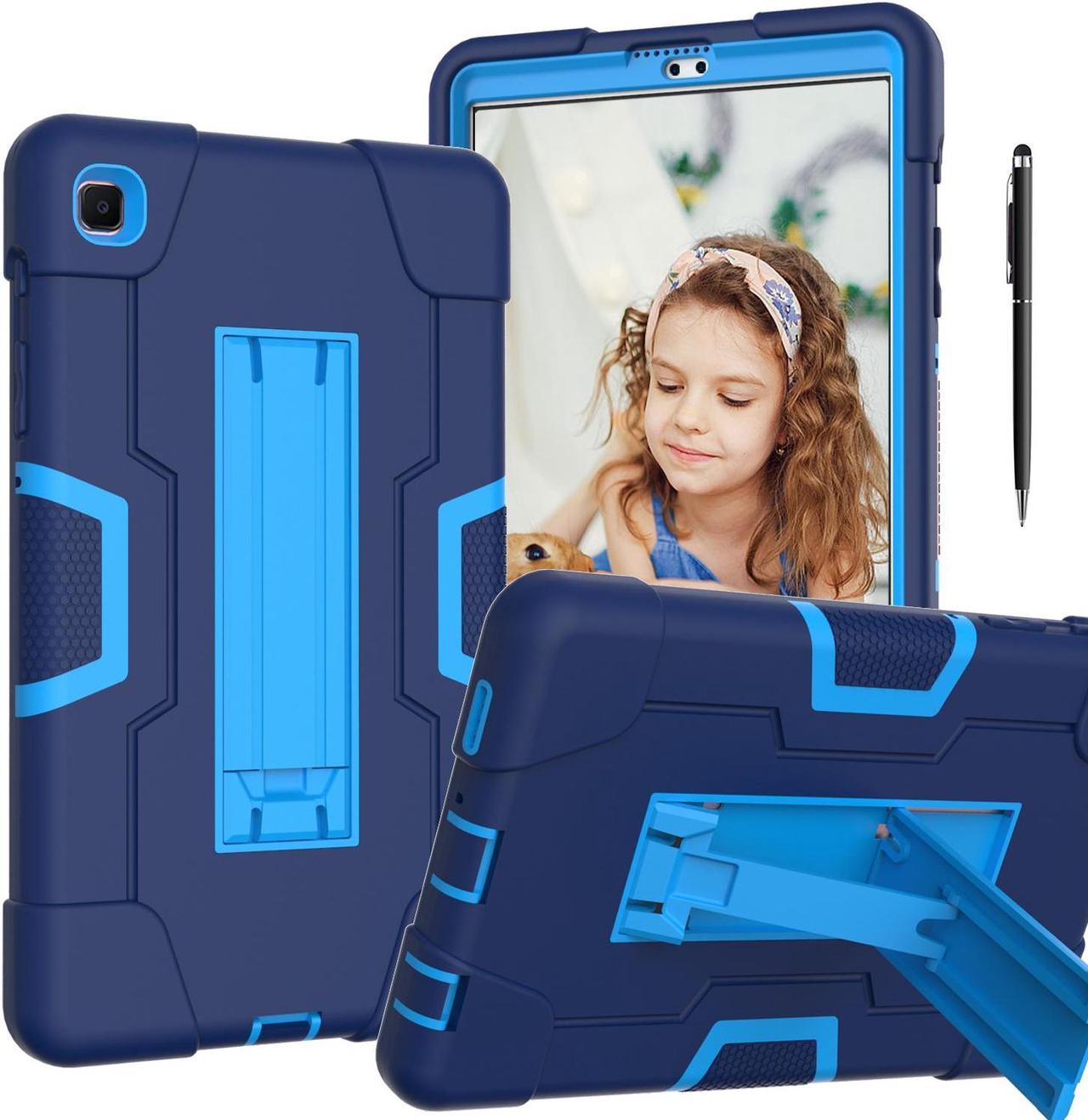 BONAEVER Case for Samsung Galaxy Tab A7 Lite 8.7 Inch 2021 SM-T220 SM-T225 SM-T227 with Kickstand, Heavy Duty Shockproof Protective Cover with Stylus Pen Navy Blue